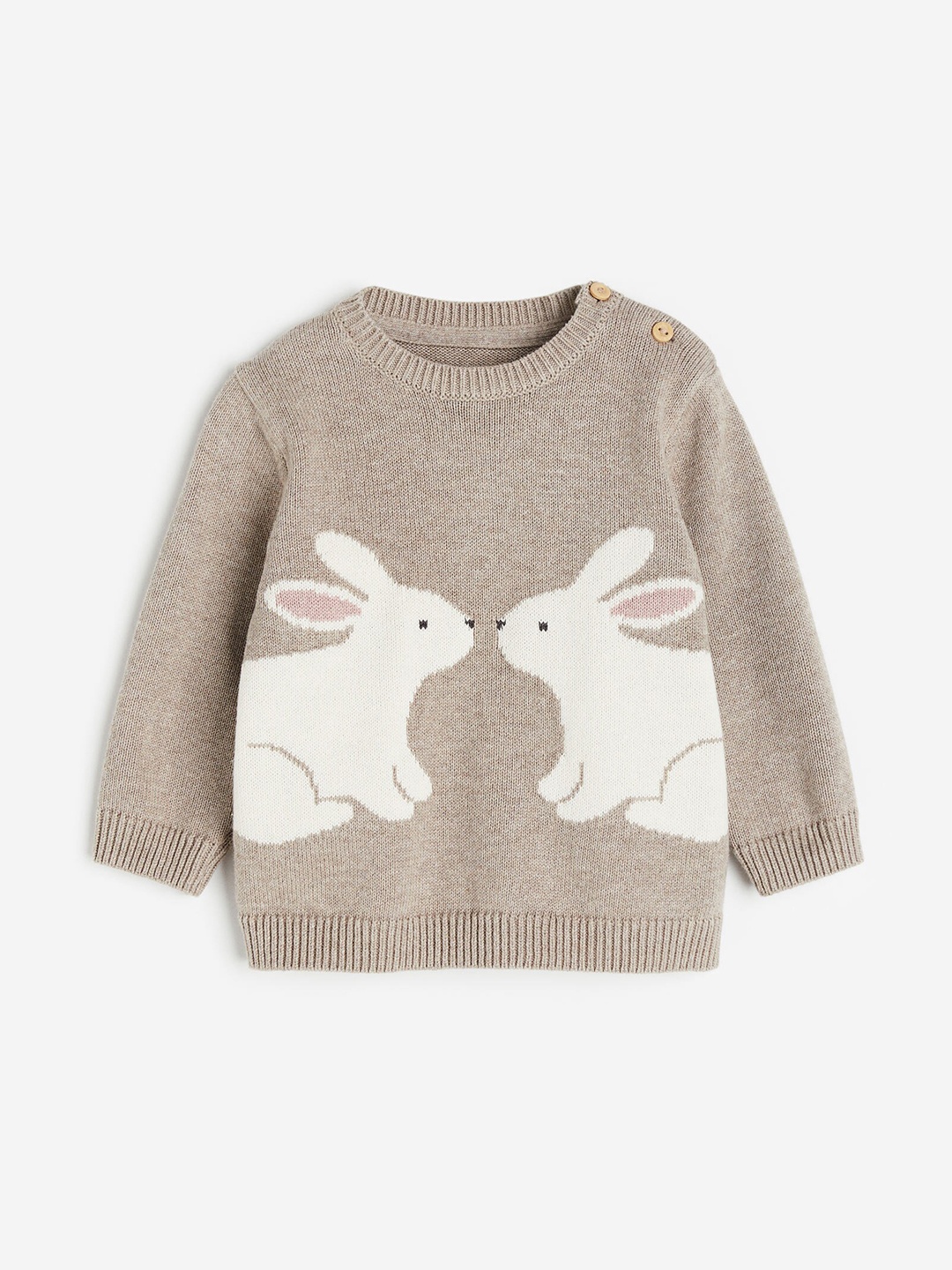 

H&M Infant Girls Pure Cotton Jumper, Beige