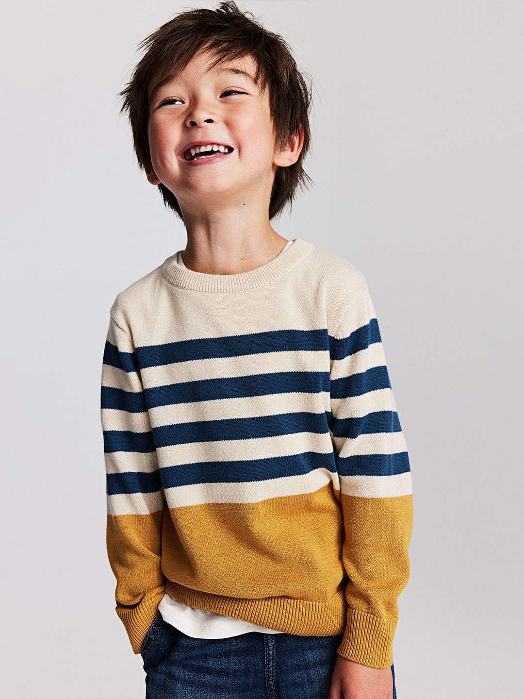 

H&M Infant Boys Jacquard-Knit Pure Cotton Jumper, Pink