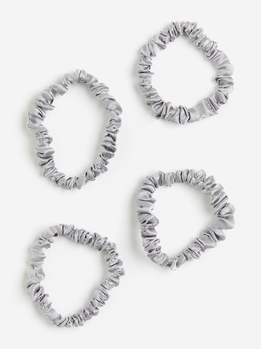 

H&M 4-Pack Silk Scrunchies, Grey