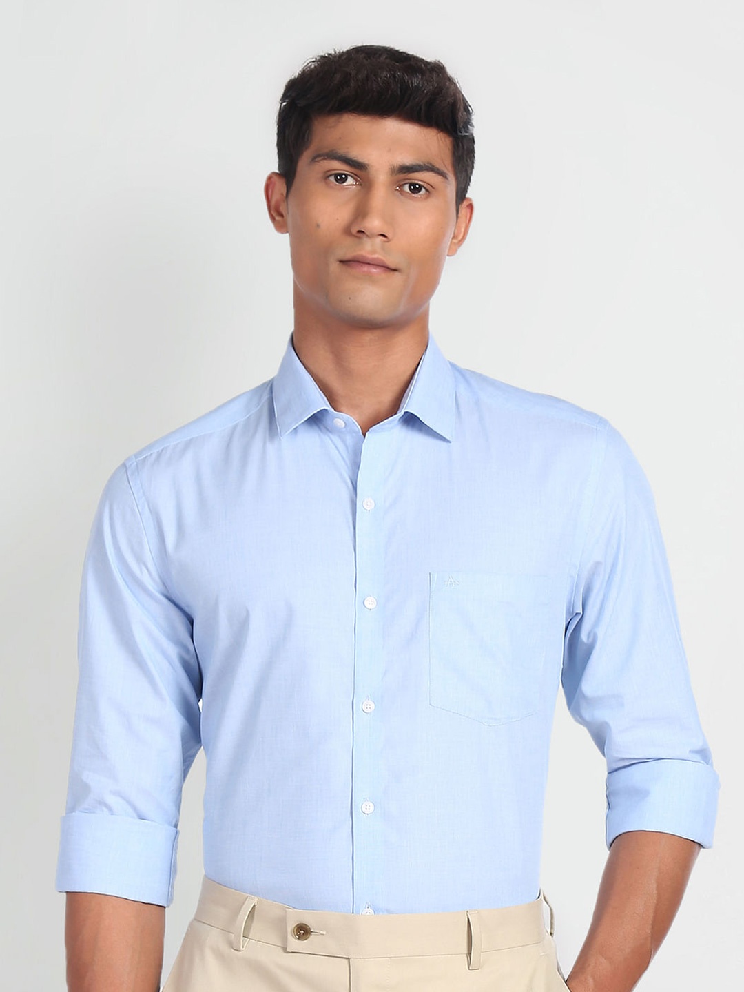 

Arrow Men Slim Fit Opaque Pure Cotton Formal Shirt, Blue