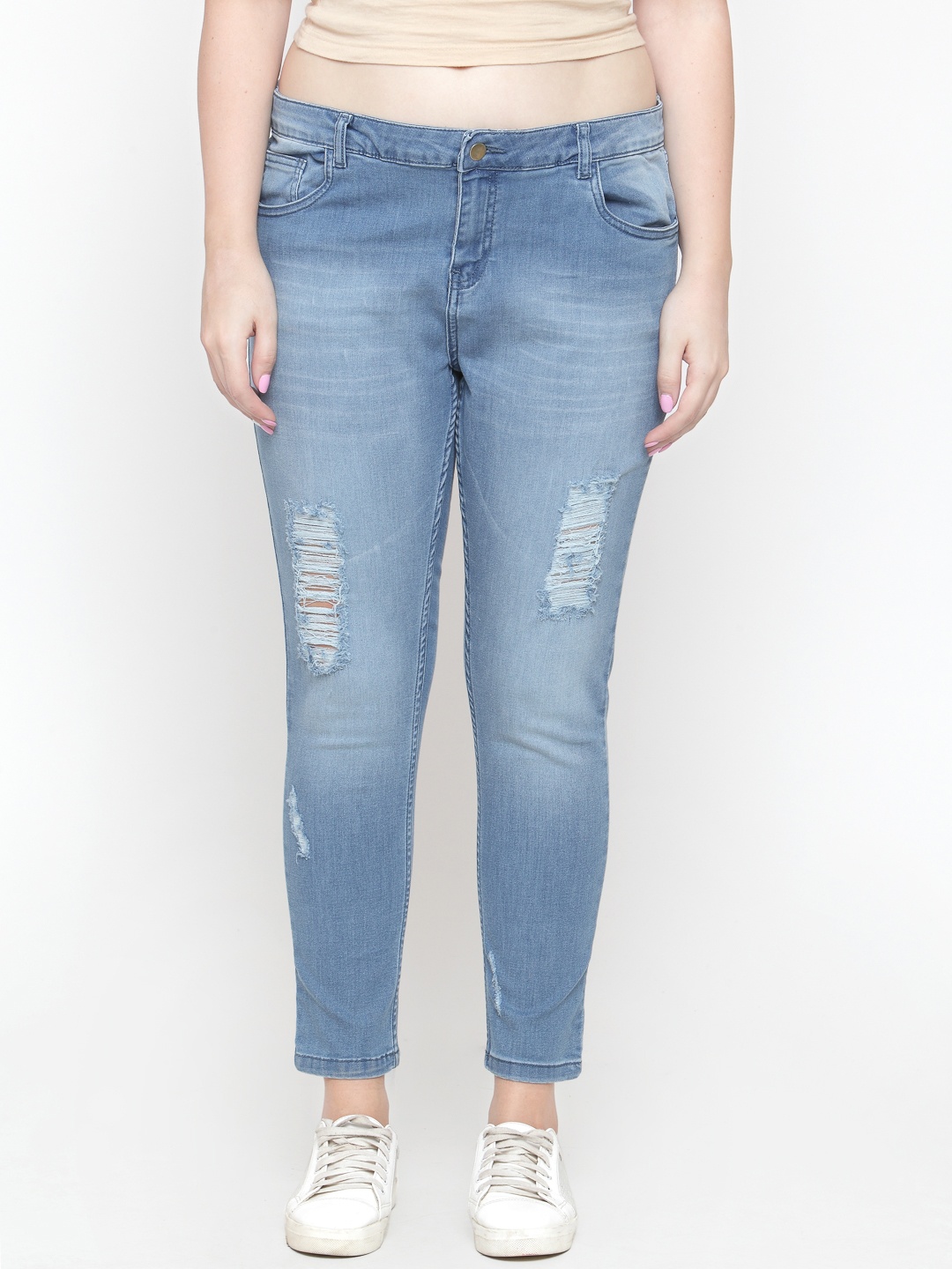 

Nexus by Lifestyle Plus Size Women Blue Slim Fit Mid-Rise Mildly Distressed Stretchable Jeans