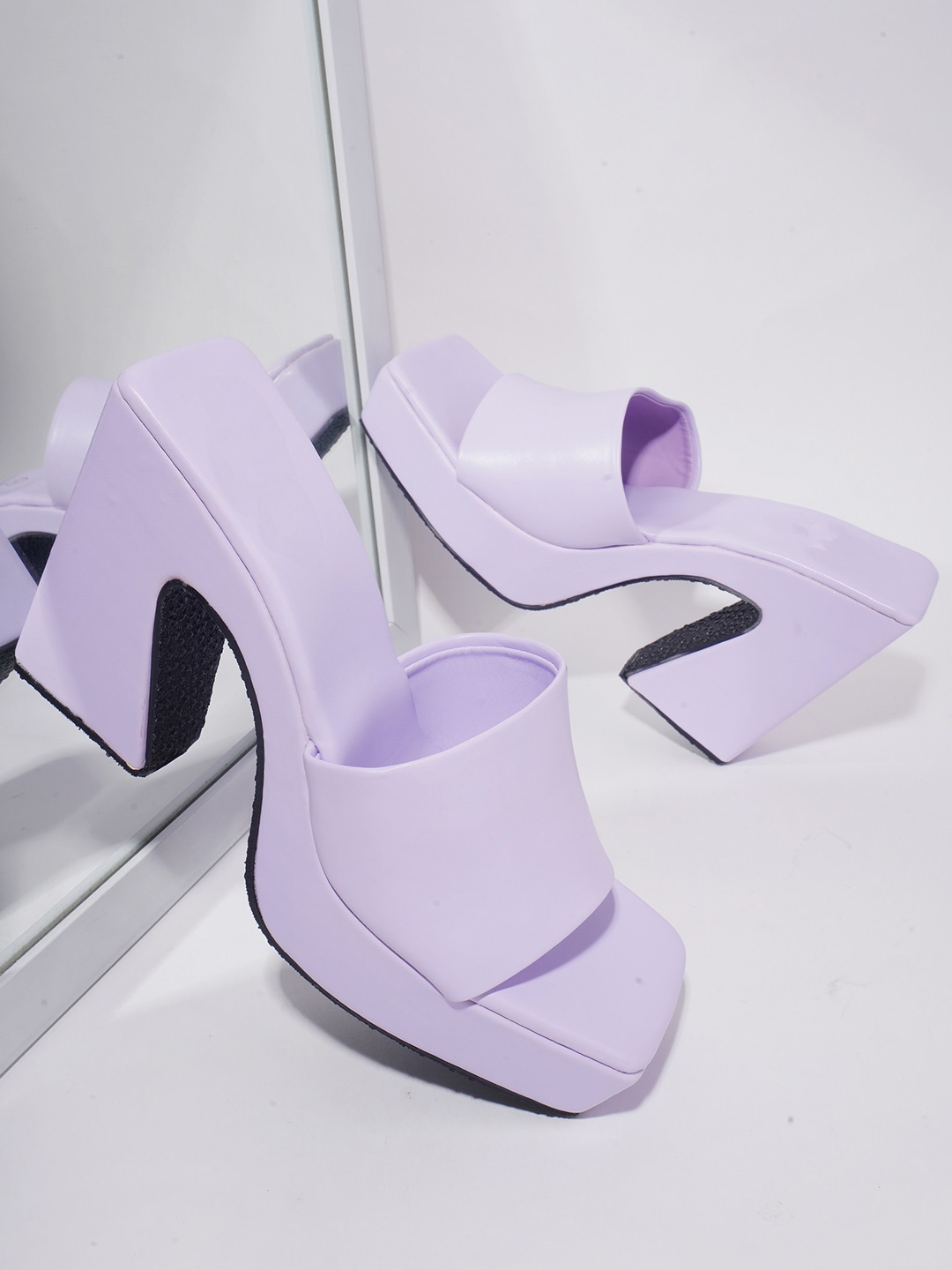 

Try Me Open Toe Block Heels, Purple