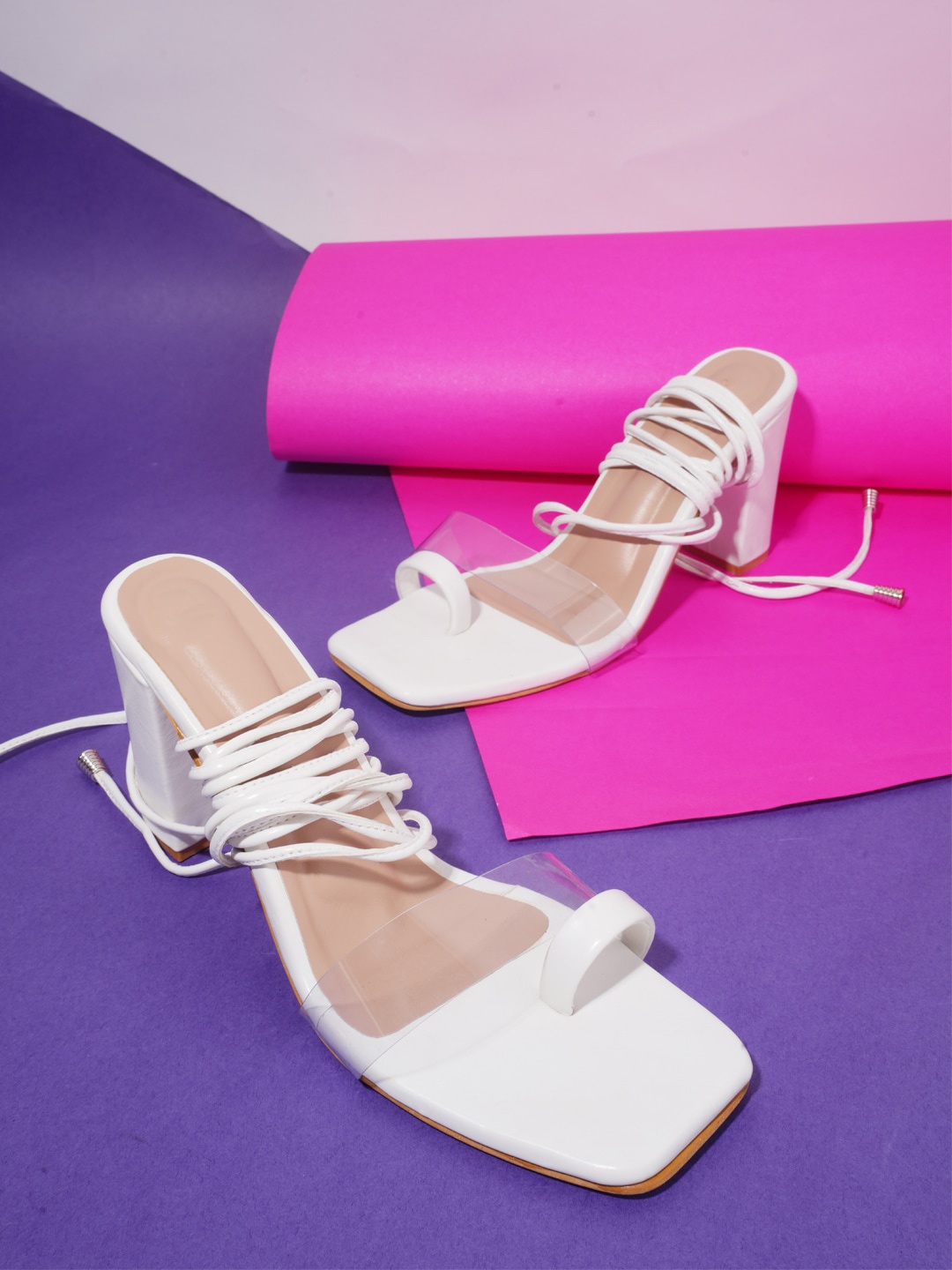 

Try Me Lace-Ups Block Gladiators, White