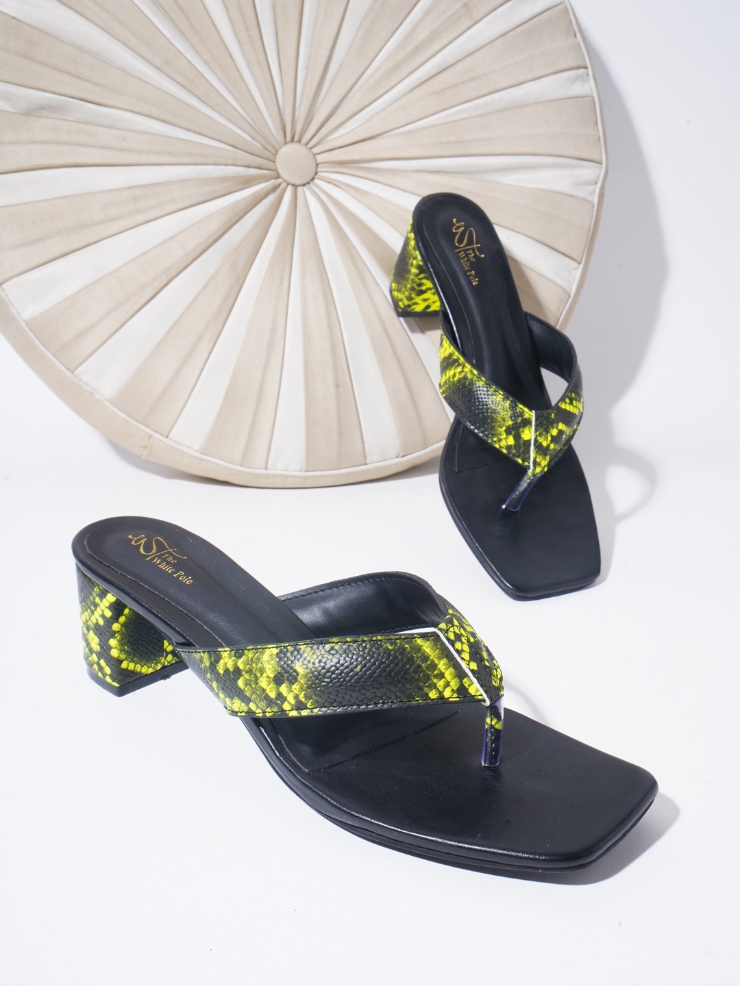 

Try Me Yellow Embellished Party Block Pumps with Tassels