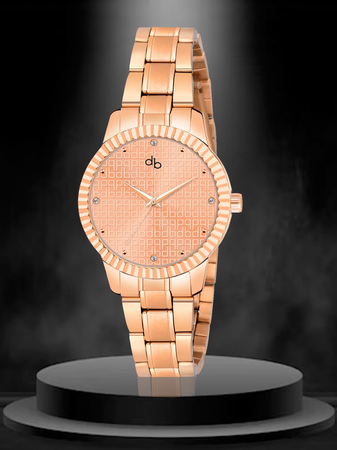 

DressBerry Women Rose Gold-Toned Dial Bracelet Style Straps Analogue Watch HOBDB-190-RG-