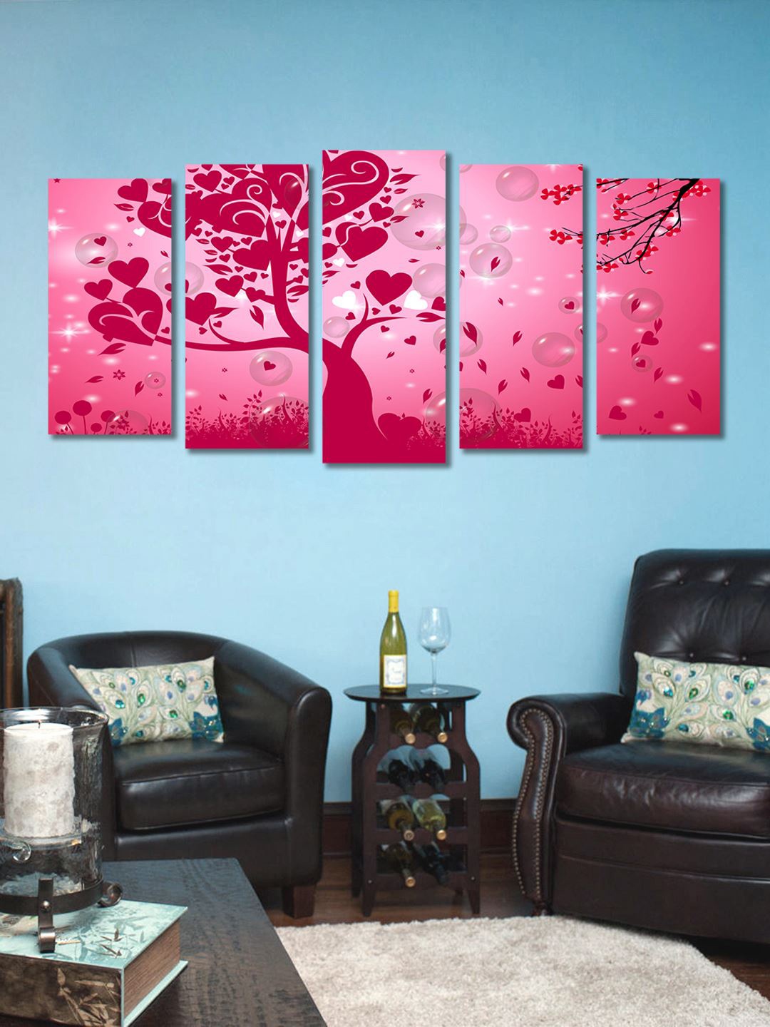 

999Store Pink Set of 5 Wall Art