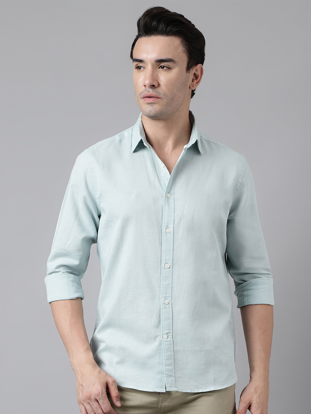 

Woodland Men Blue Opaque Casual Shirt