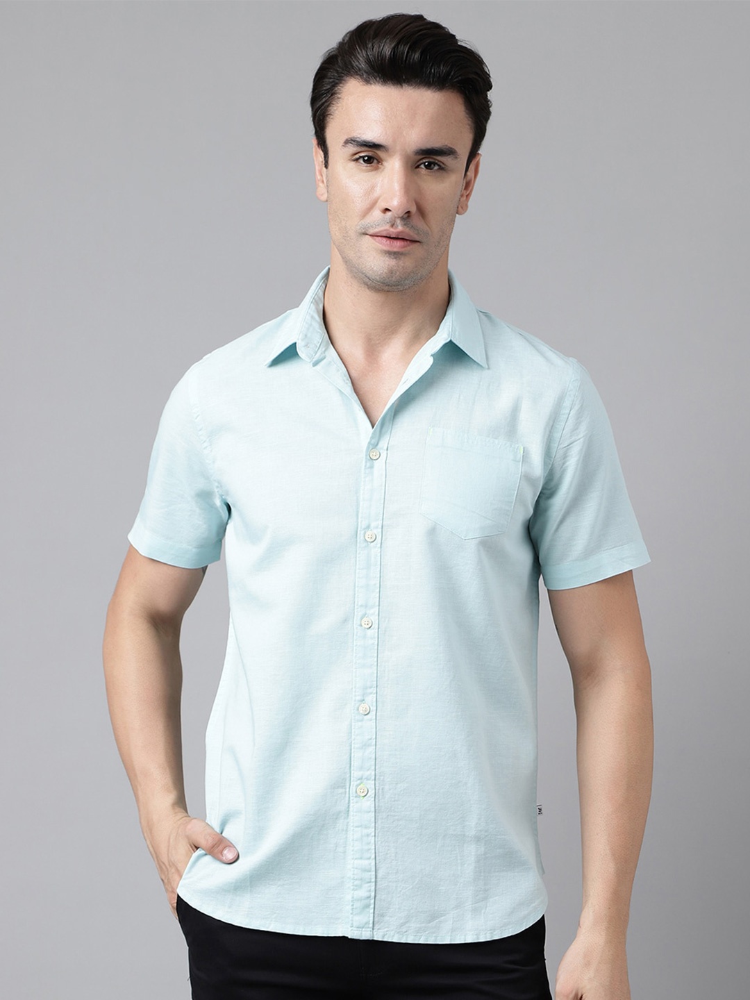 

Woodland Men Blue Opaque Casual Shirt