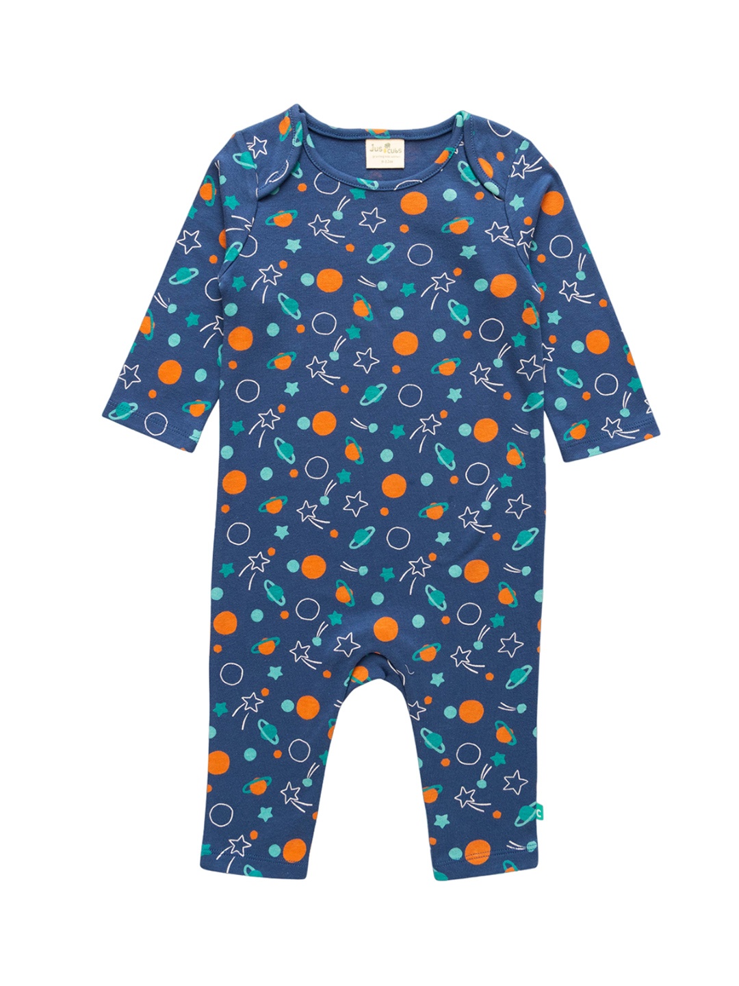 

JusCubs Boys Conversational Printed Cotton Rompers, Navy blue