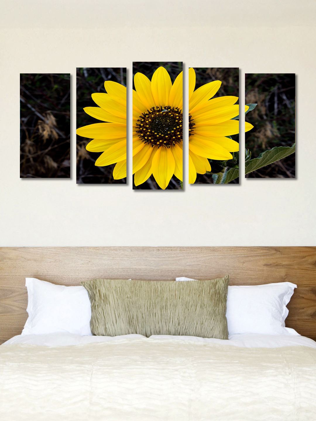 

999Store Yellow & Brown Set of 5 Wall Art