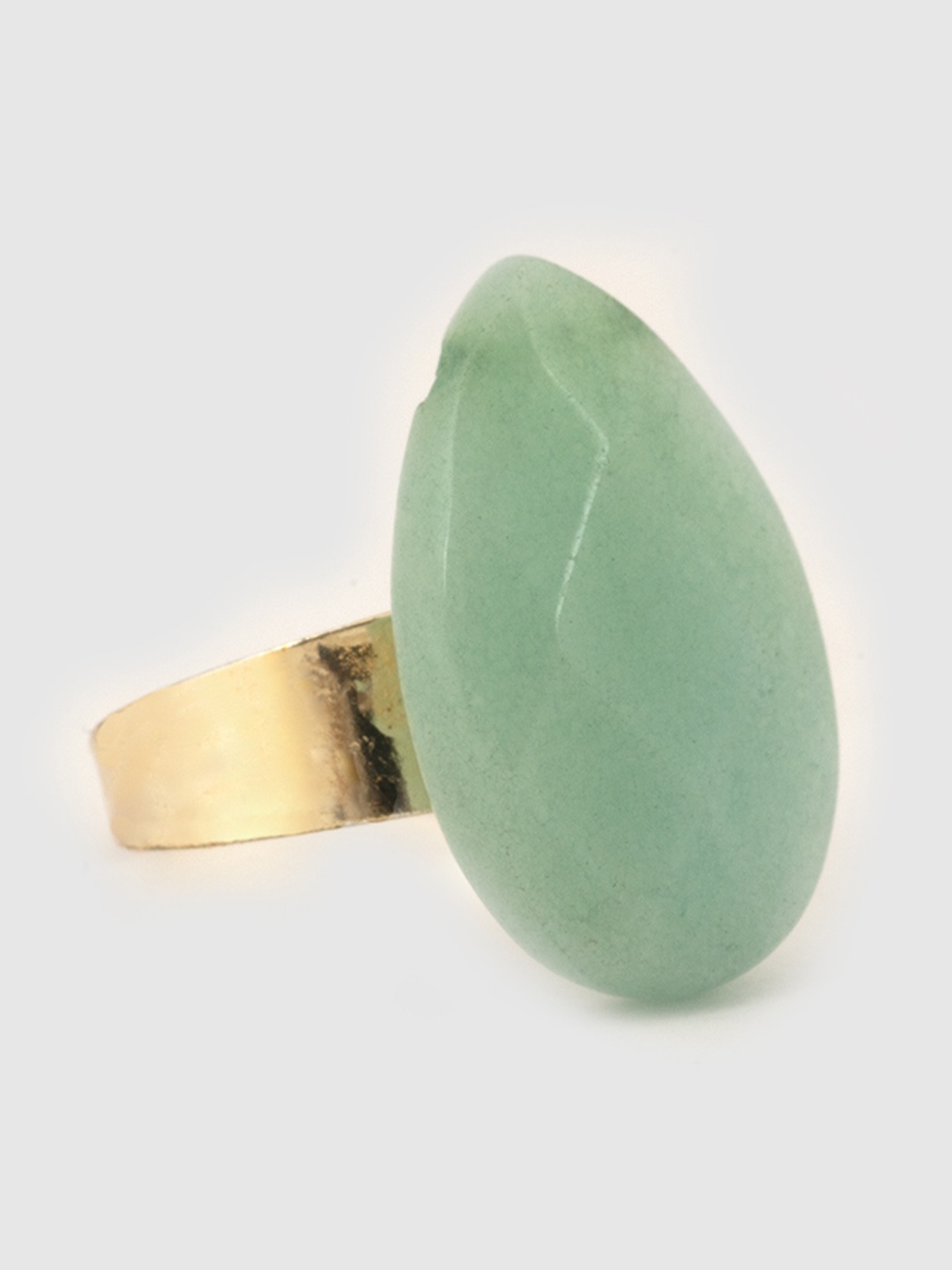 

D'oro Gold-Plated Stone Studded Finger Ring