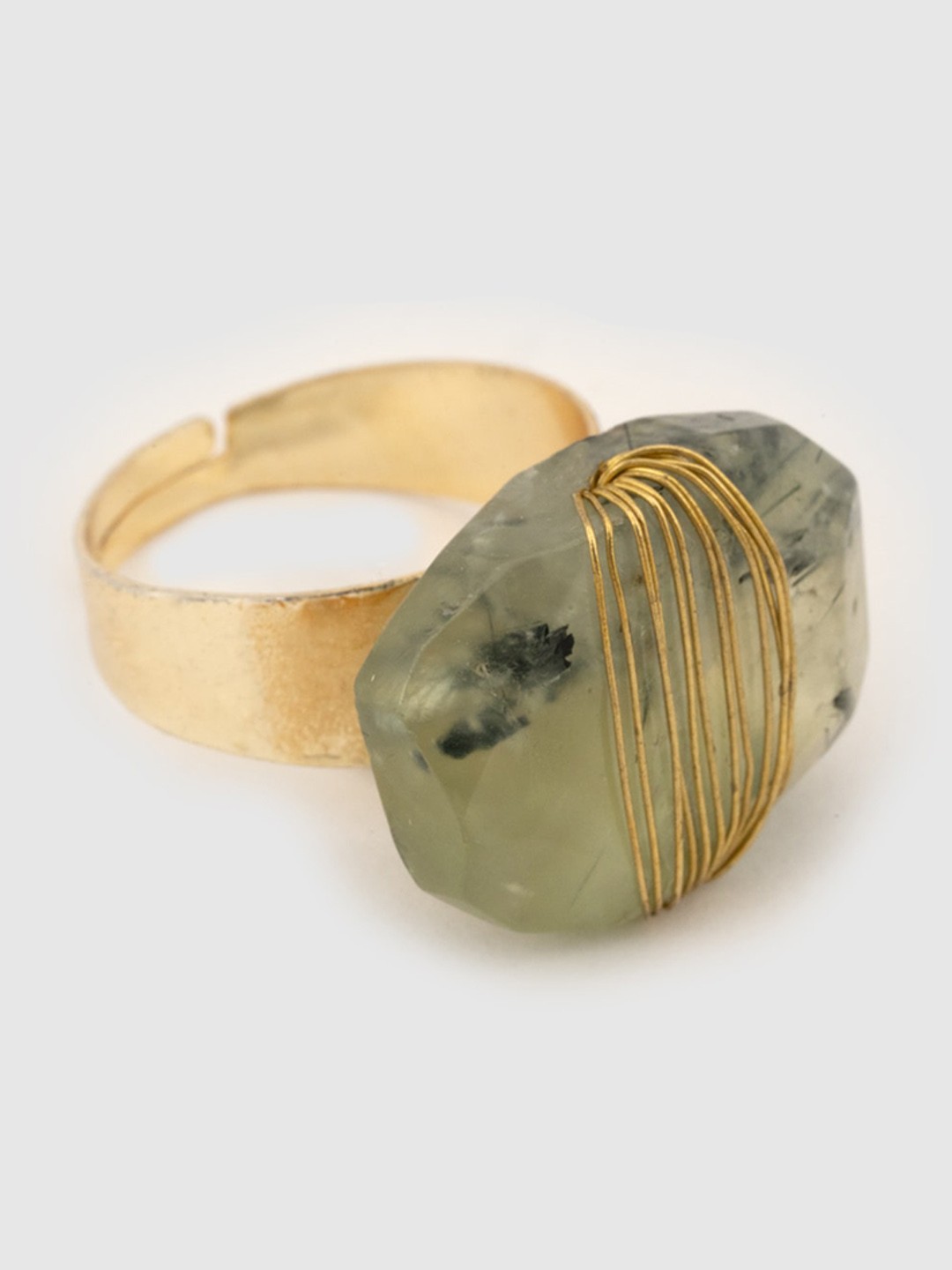 

D'oro Gold-Plated Stone Studded Finger Ring