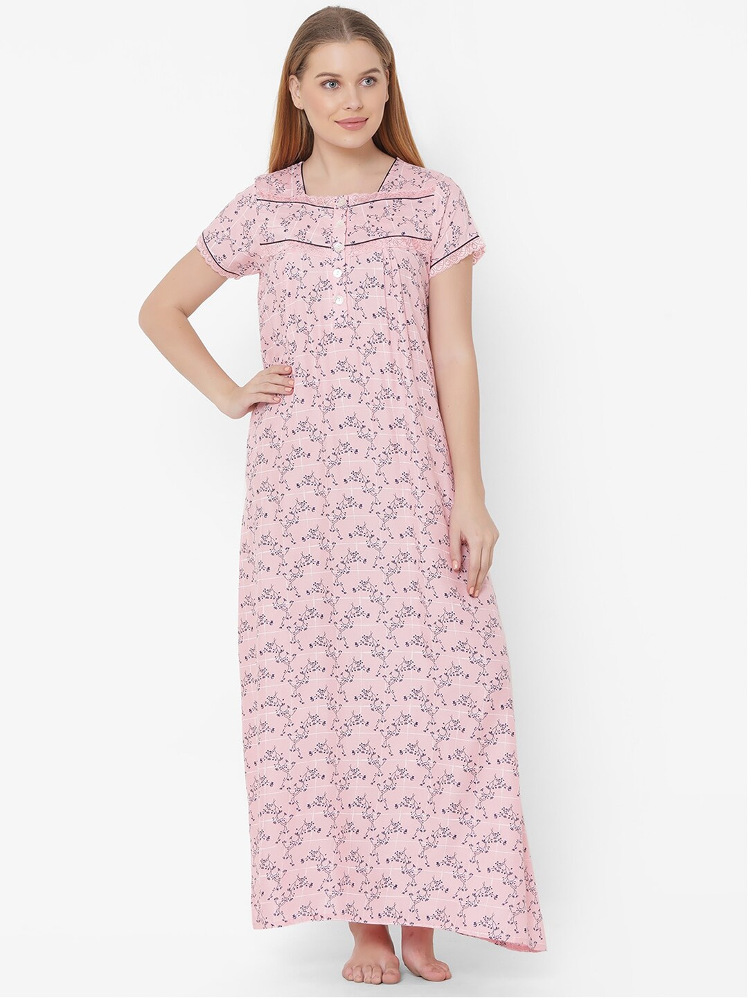 

Sweet Dreams Floral Printed Maxi Nightdress, Pink
