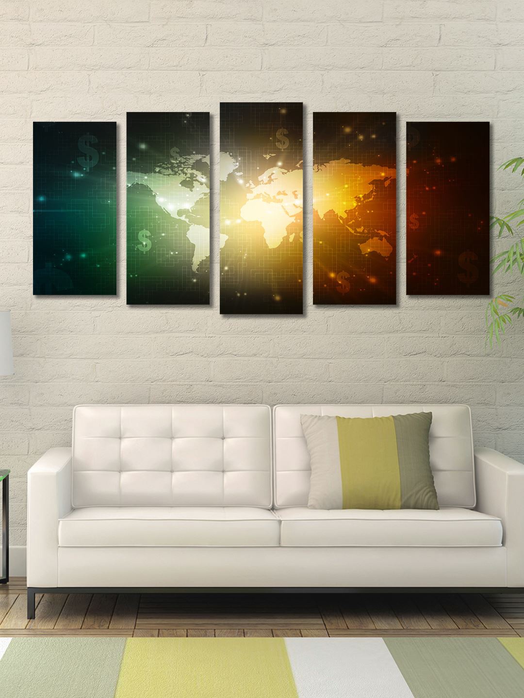 

999Store Multi Color Set of 5 Wall Art