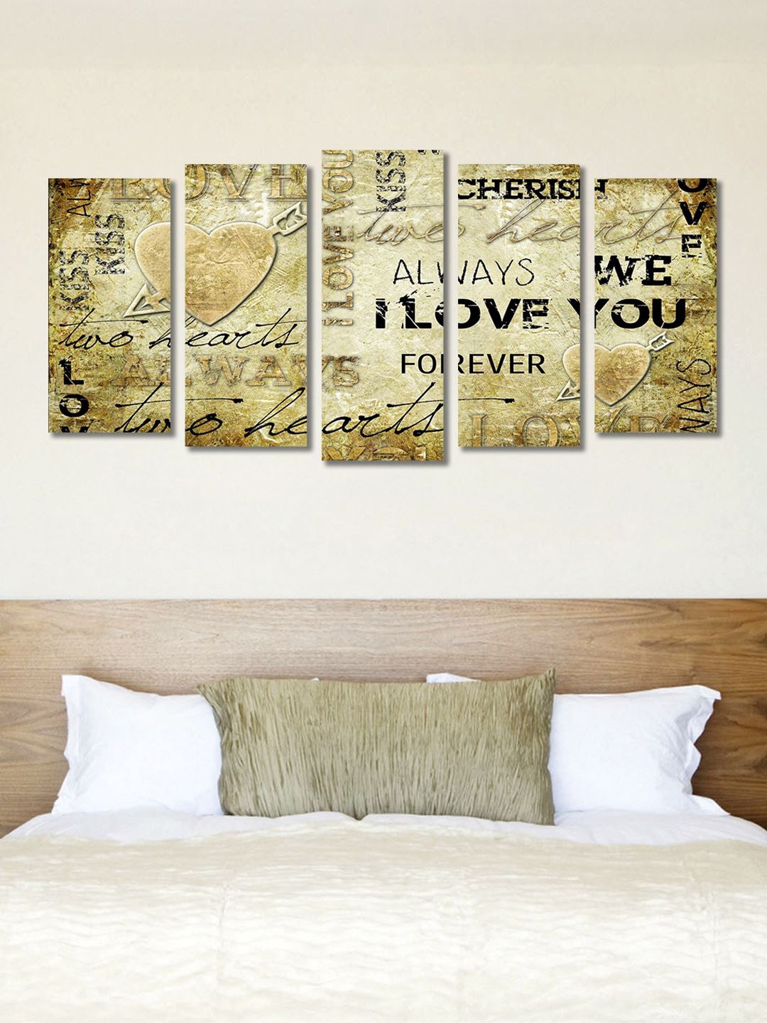 

999Store Brown & Gold Set of 5 Wall Art