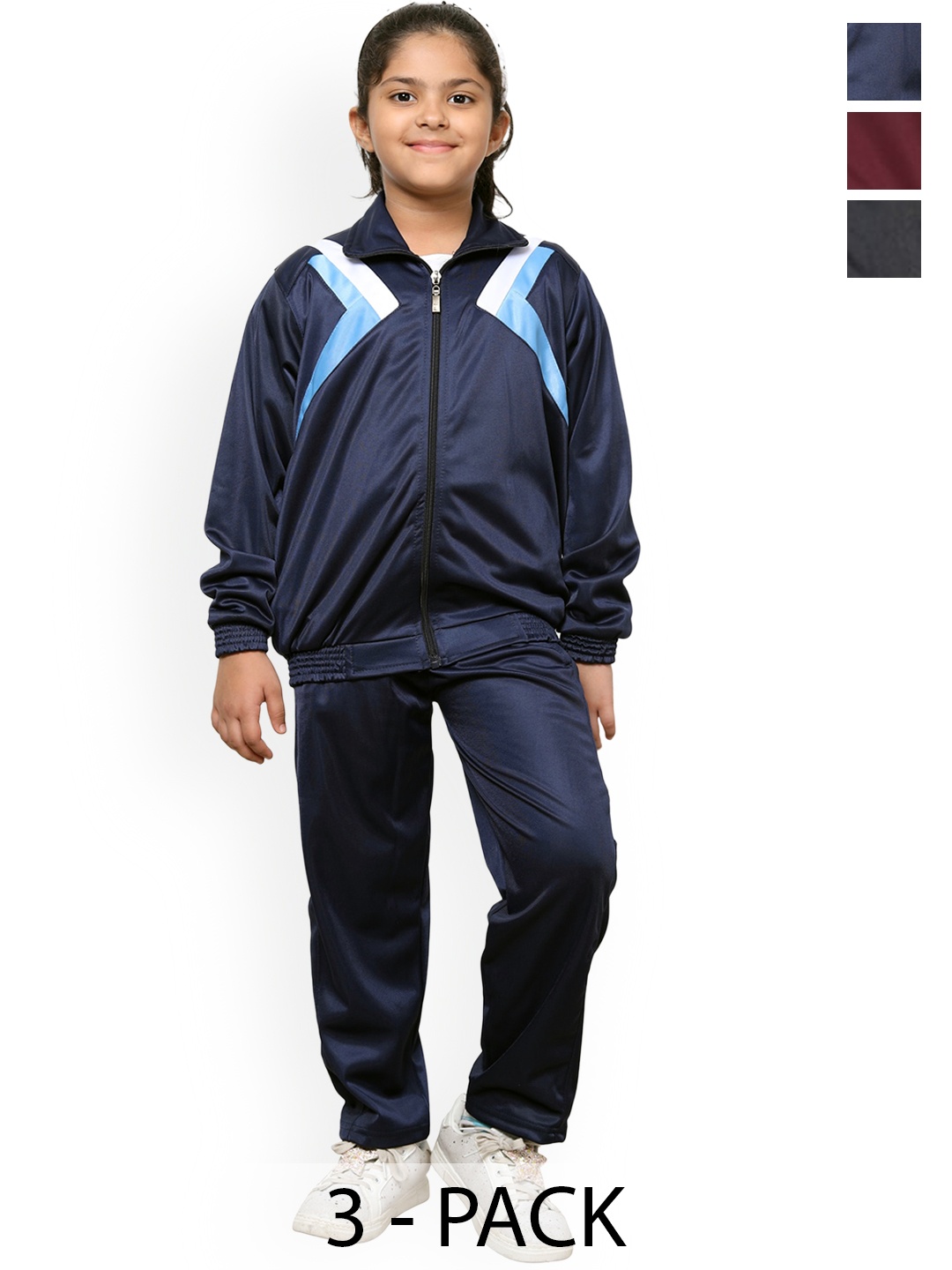 

BAESD Girls Pack Of 3 Tracksuits, Navy blue