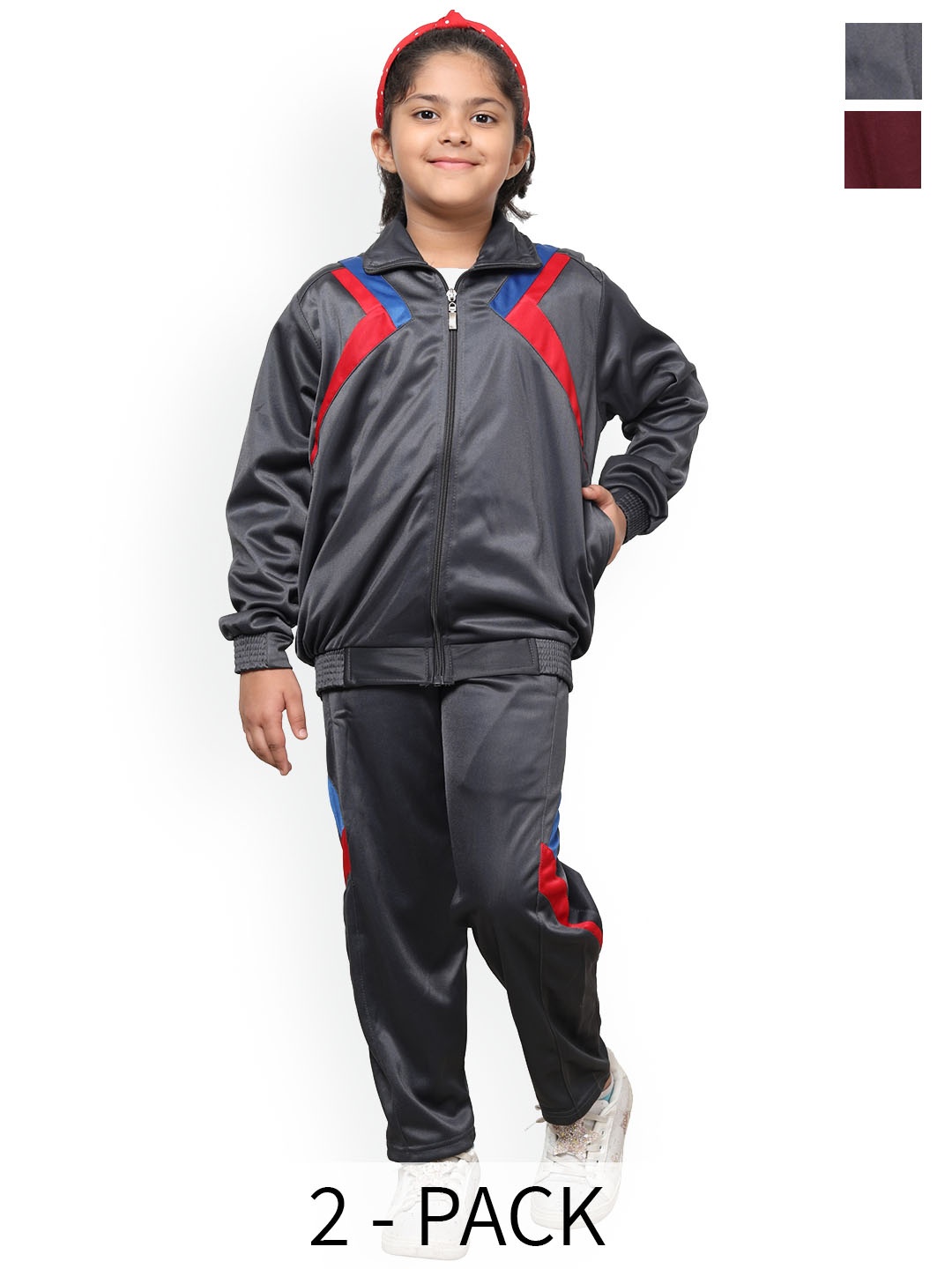 

BAESD Girls Pack Of 2 Mock Collar Tracksuits, Grey