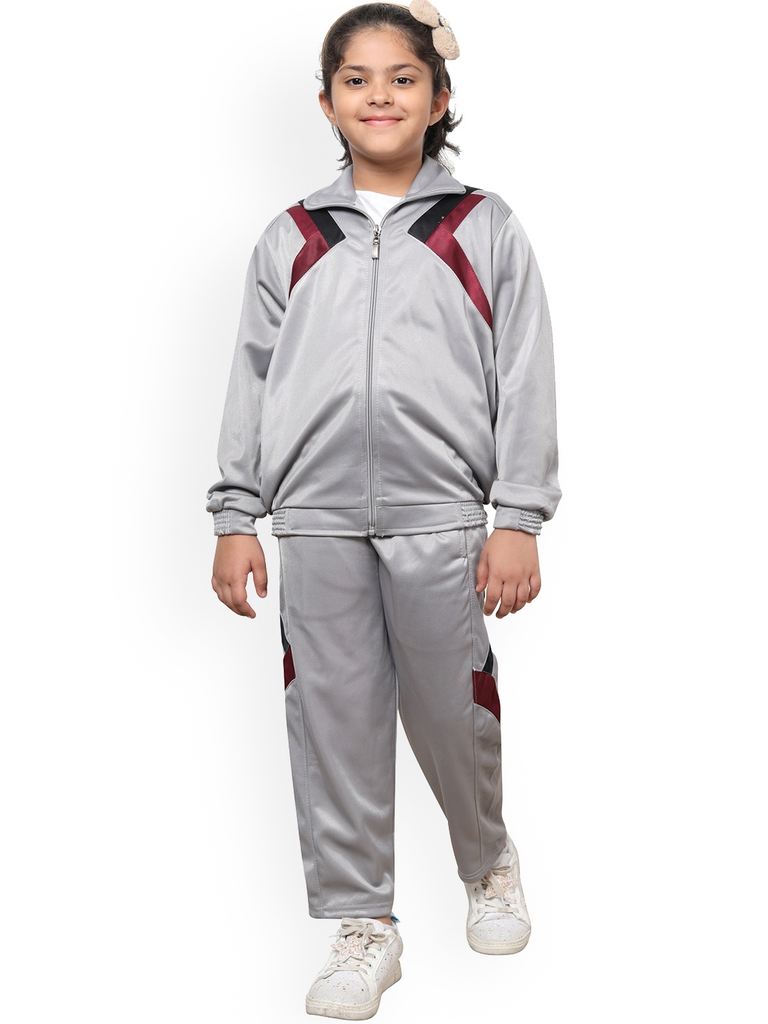 

BAESD Girls Mock Collar Tracksuits, Grey