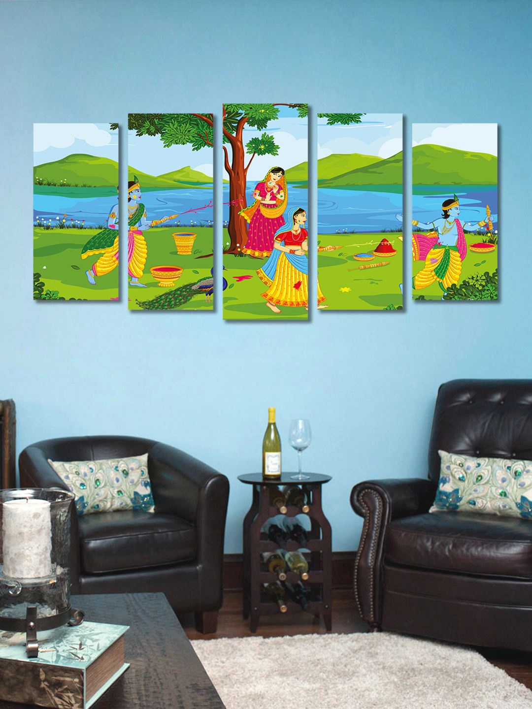 

999Store Multi Color Set of 5 Wall Art