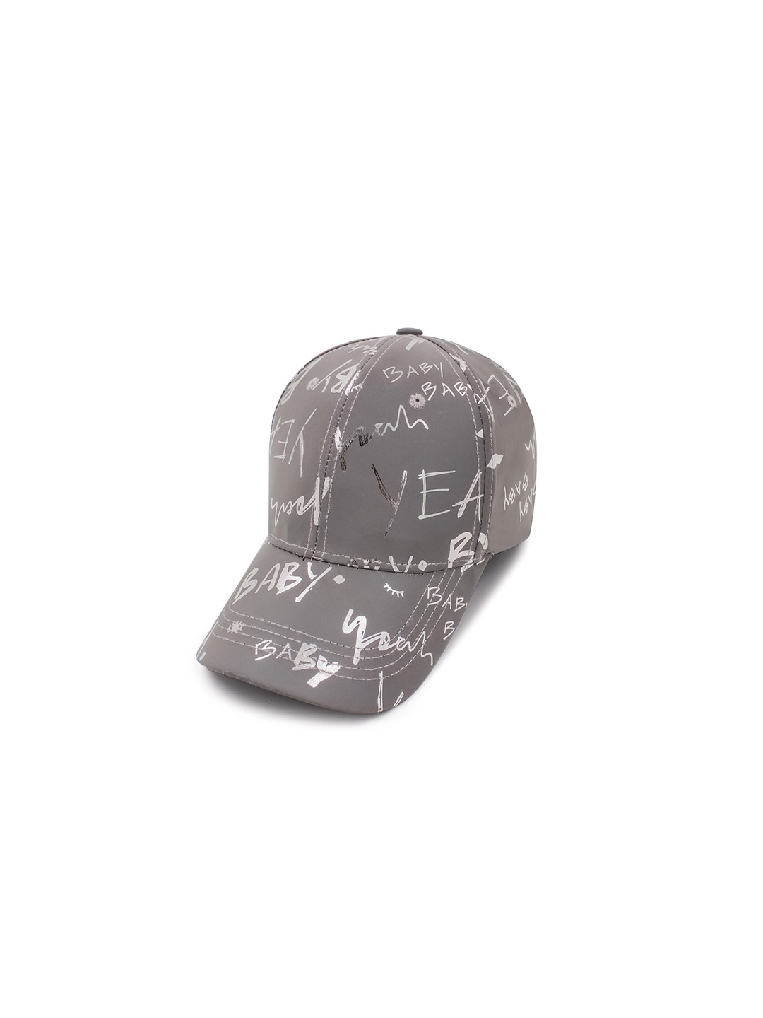 

JENNA Men Typography Printed Baseball Cap, Grey