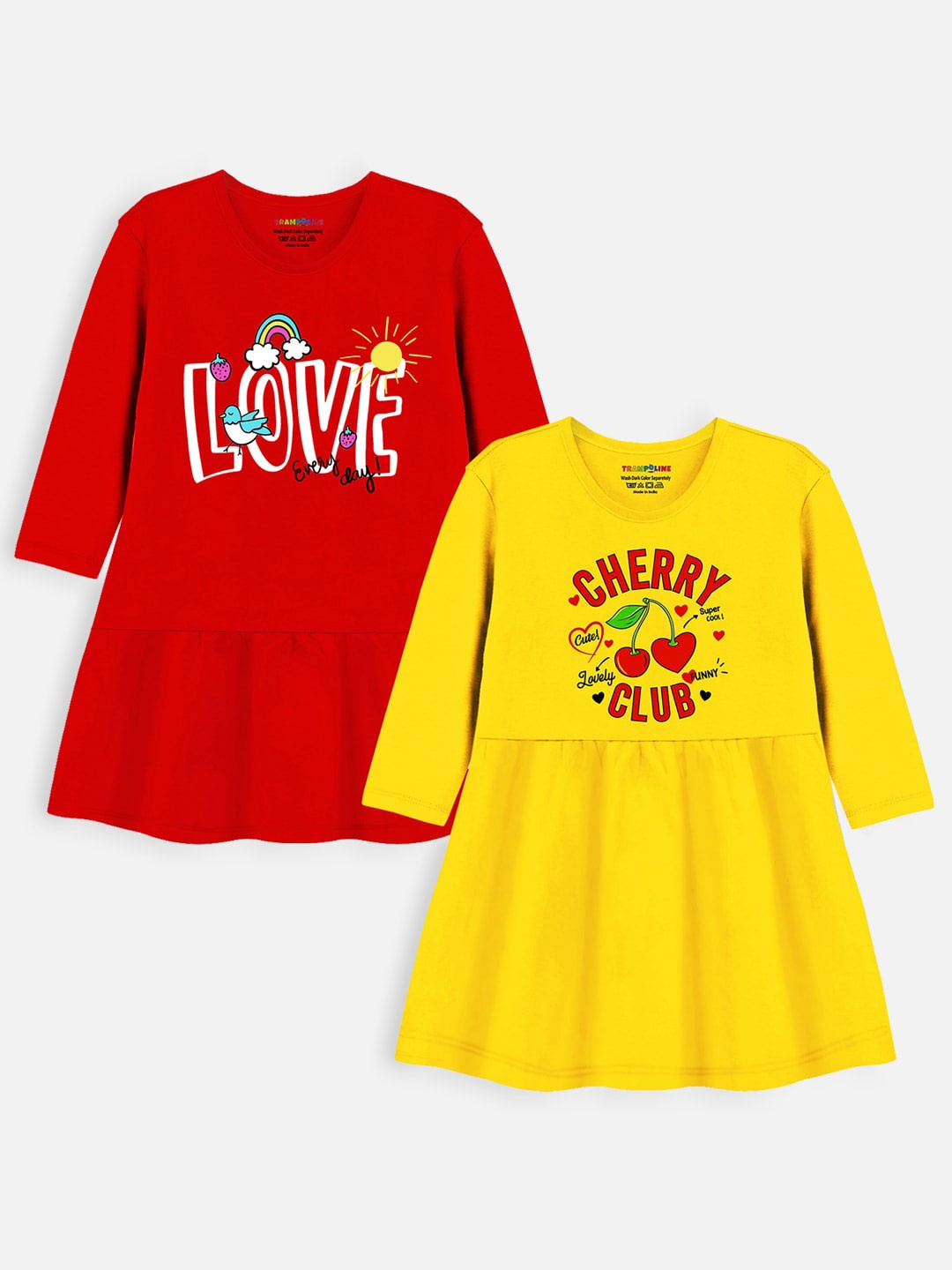 

Trampoline Pack of 2 Print Fit & Flare Dress, Yellow
