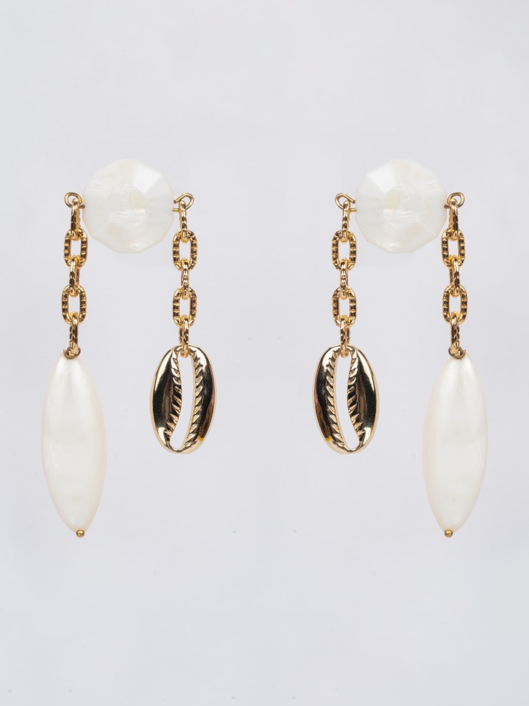 

D'oro White Gold-Plated Beaded Drop Earrings