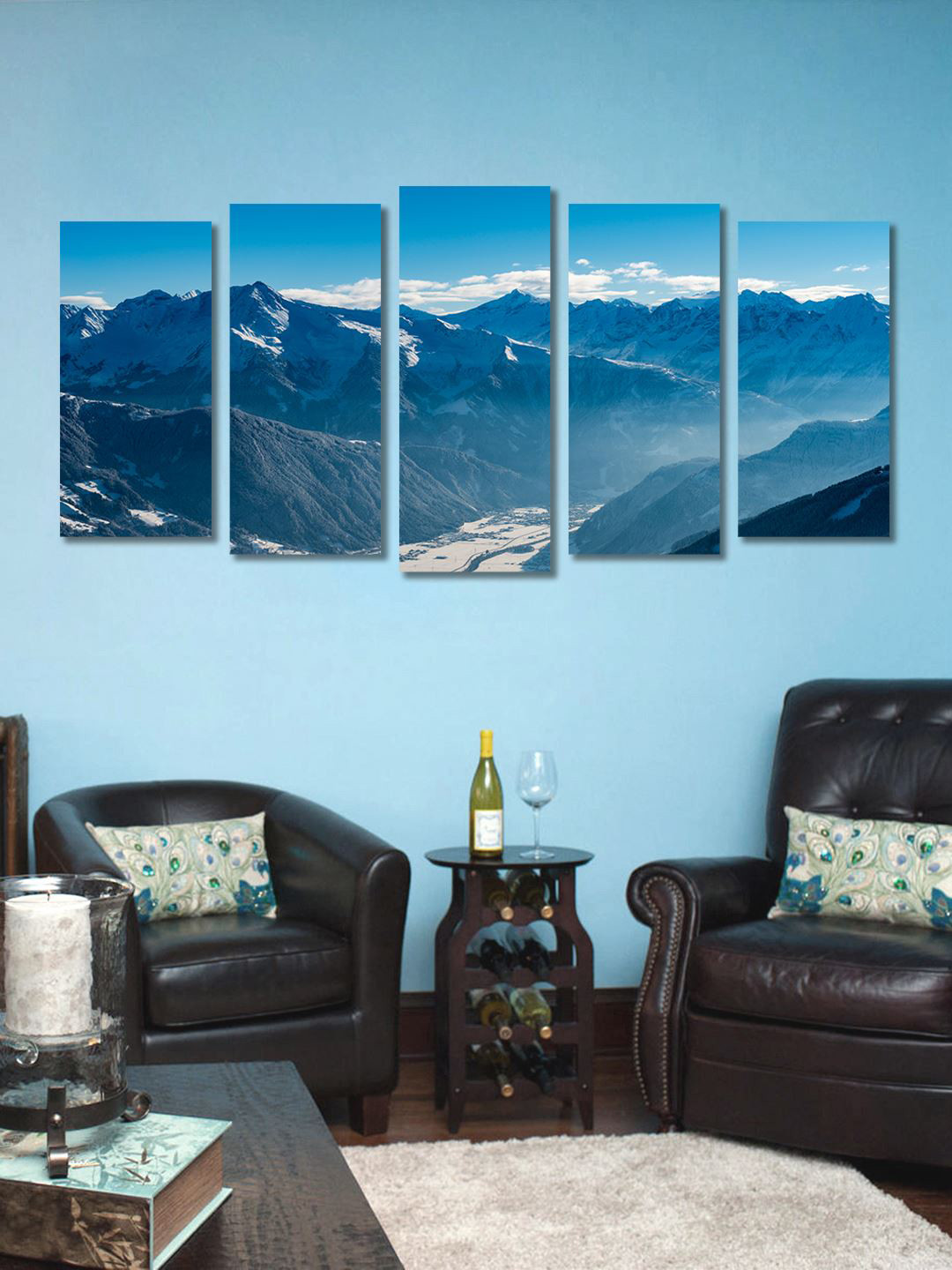 

999Store Blue Set of 5 Wall Art