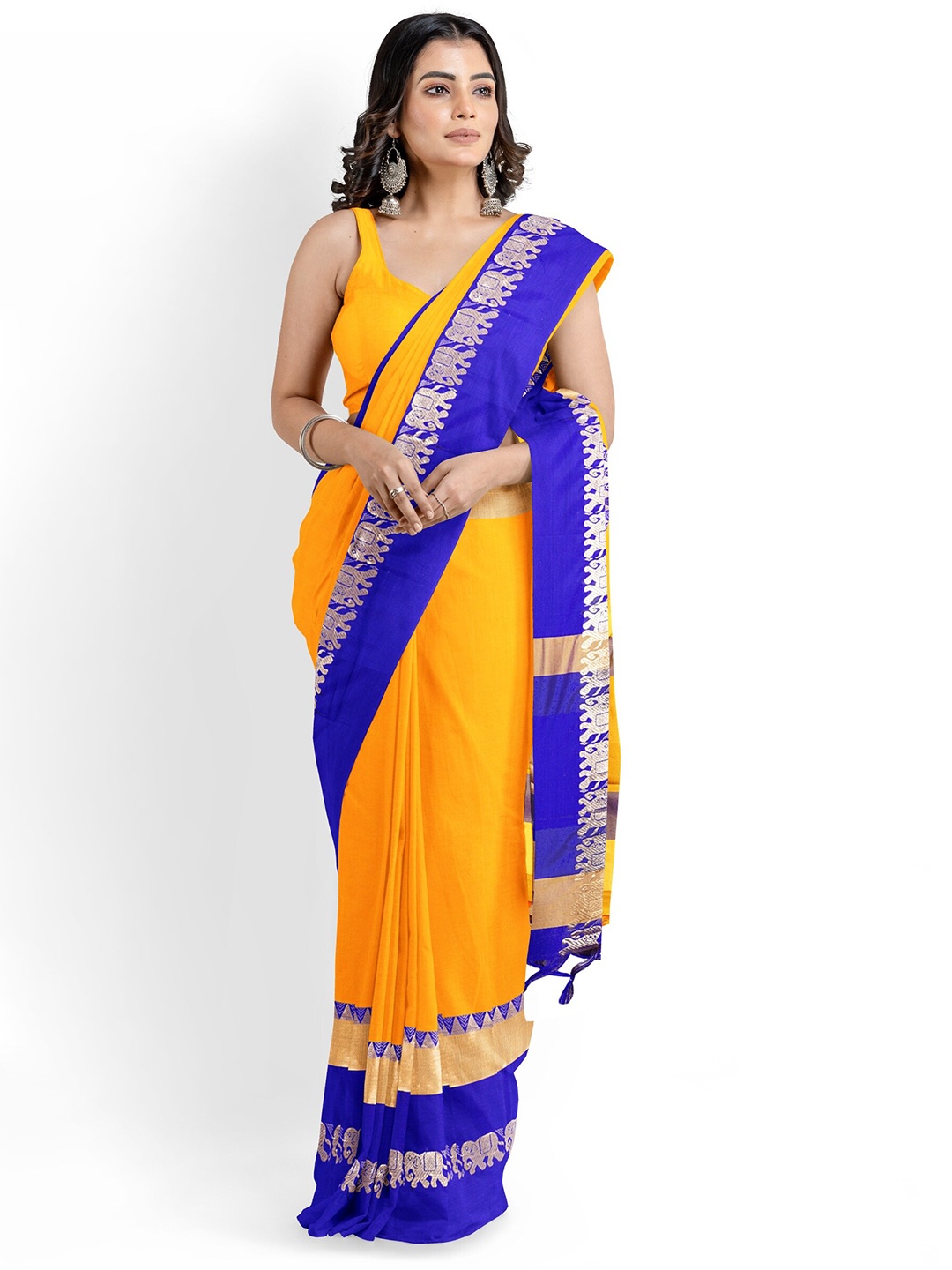 

KALINI Zari Silk Cotton Banarasi Saree, Yellow