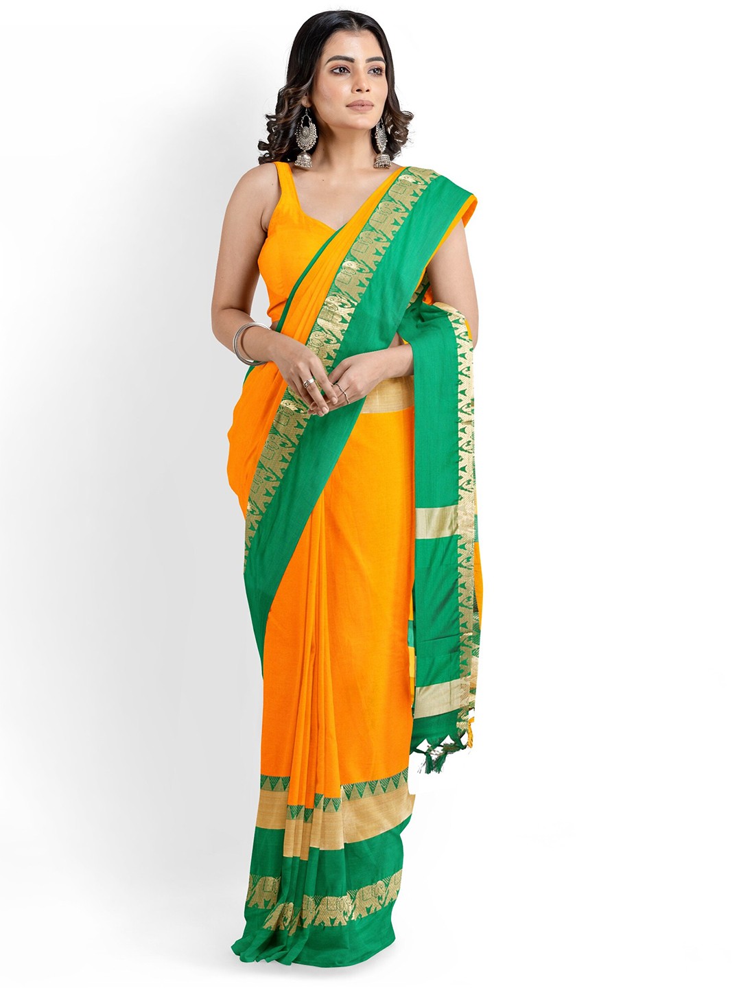 

KALINI Zari Silk Cotton Banarasi Saree, Yellow