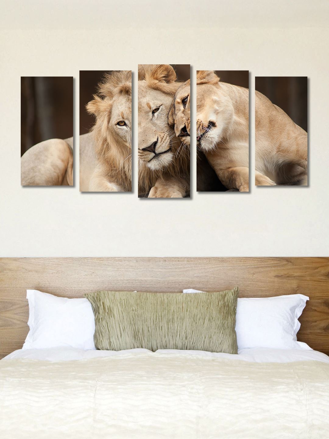 

999Store Brown & Red Set of 5 Wall Art