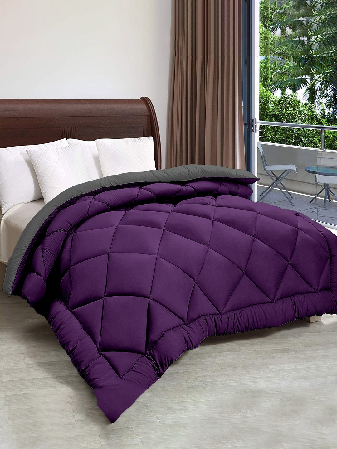 

Cloth Fusion Microfiber Reversible Heavy Winter 210 GSM Single Bed Comforter, Magenta