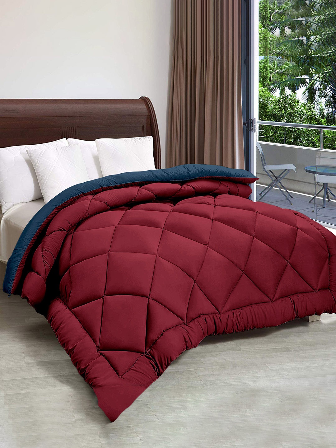 

Cloth Fusion Microfiber Reversible Heavy Winter 210 GSM Double Bed Comforter, Maroon