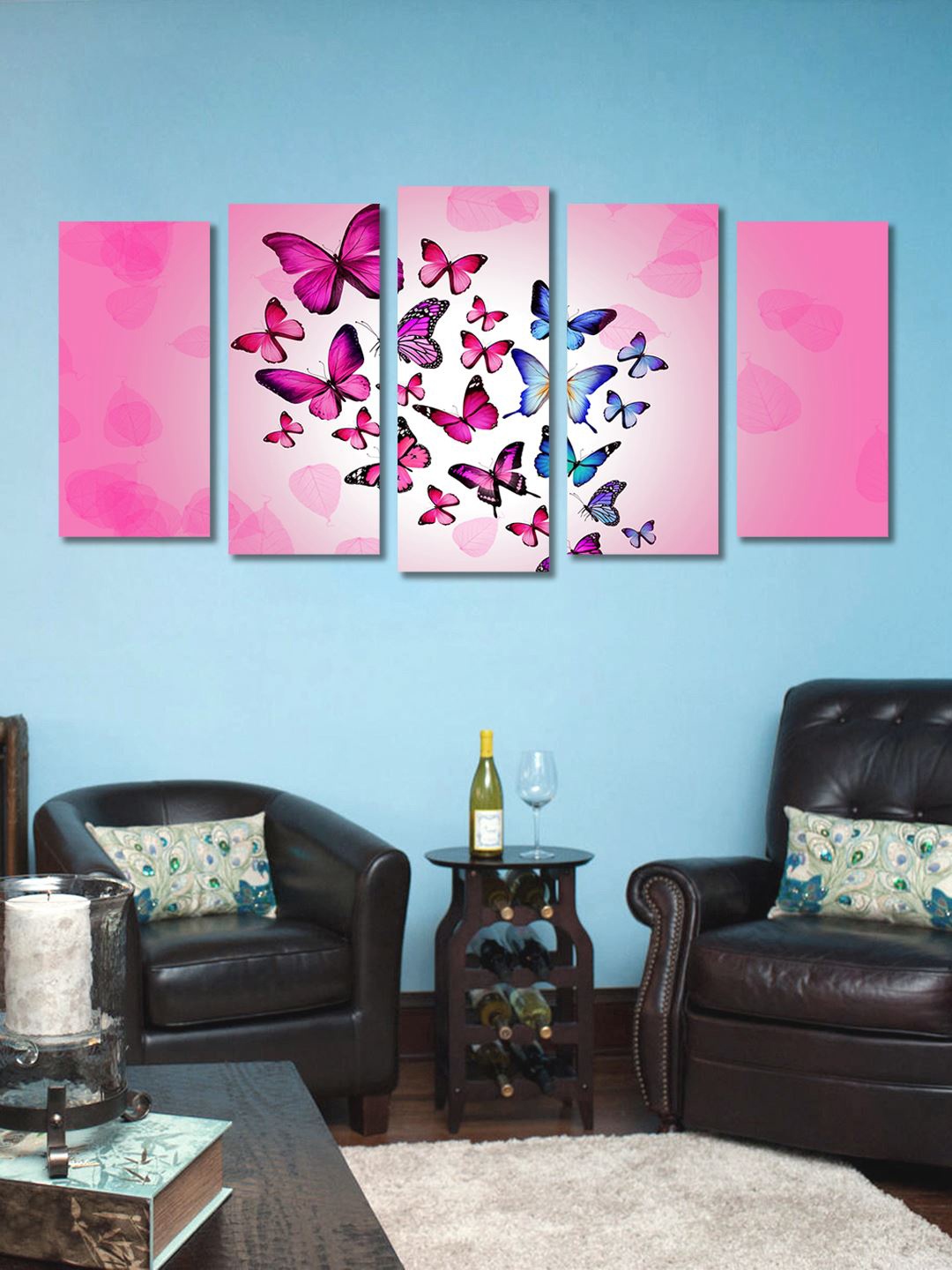 

999Store Pink Set of 5 Wall Art