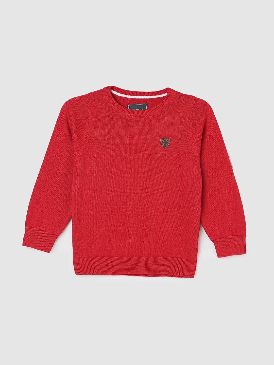 

max Boys Ribbed Pure Cotton Pullover, Red