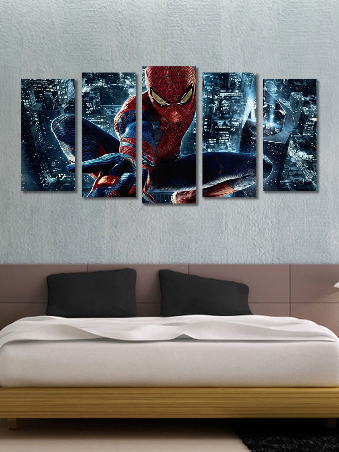 

999Store Blue & Red Set of 5 Wall Art