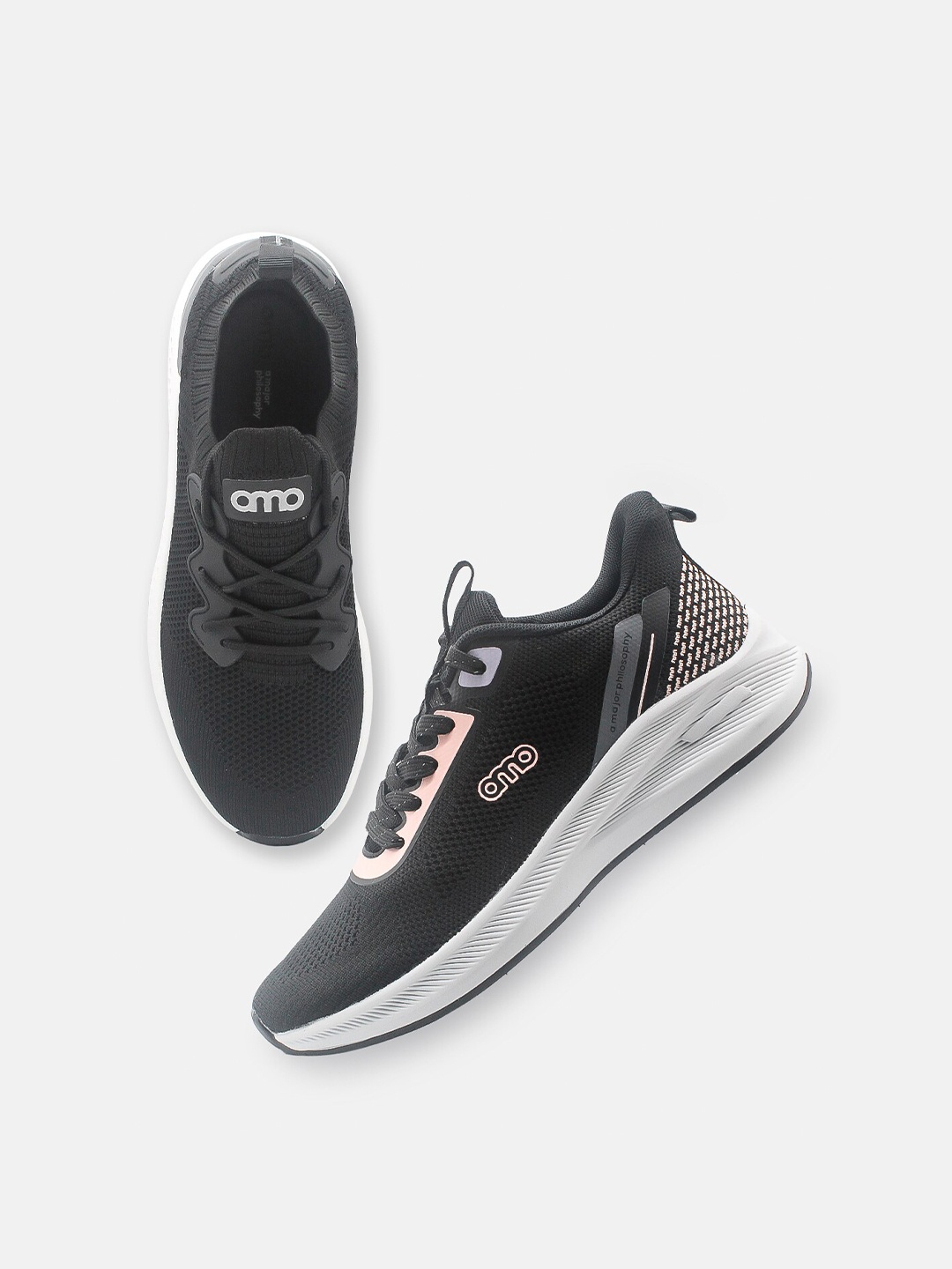 

AMP Women Long Distance Lace-Ups Training or Gym Shoes, Black