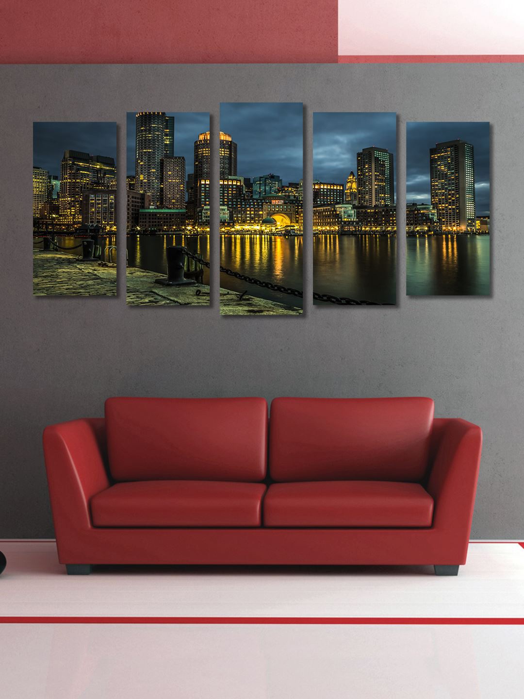 

999Store Multicoloured Set of 5 Wall Art, Multi