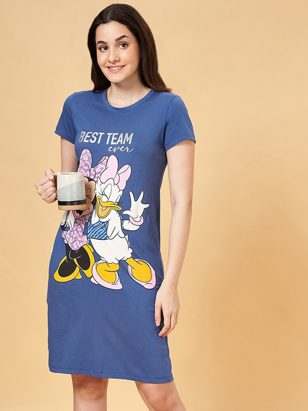 

Dreamz by Pantaloons Graphic Printed Pure Cotton Nightdress, Blue
