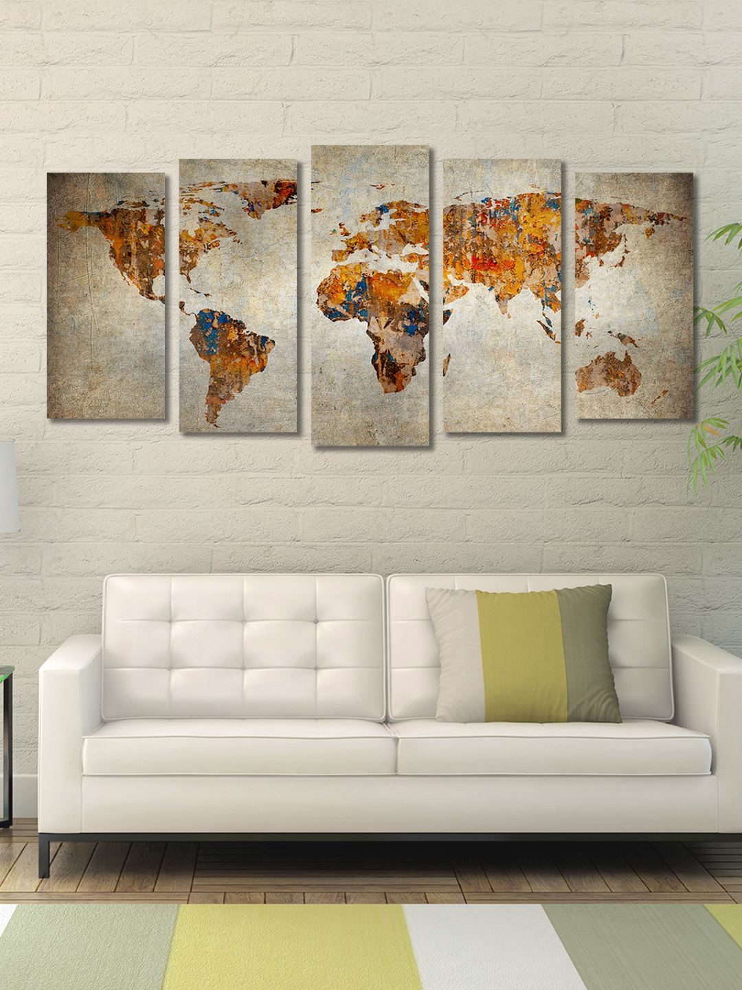 

999Store Multicoloured Set of 5 Abstract Wall Art, Multi