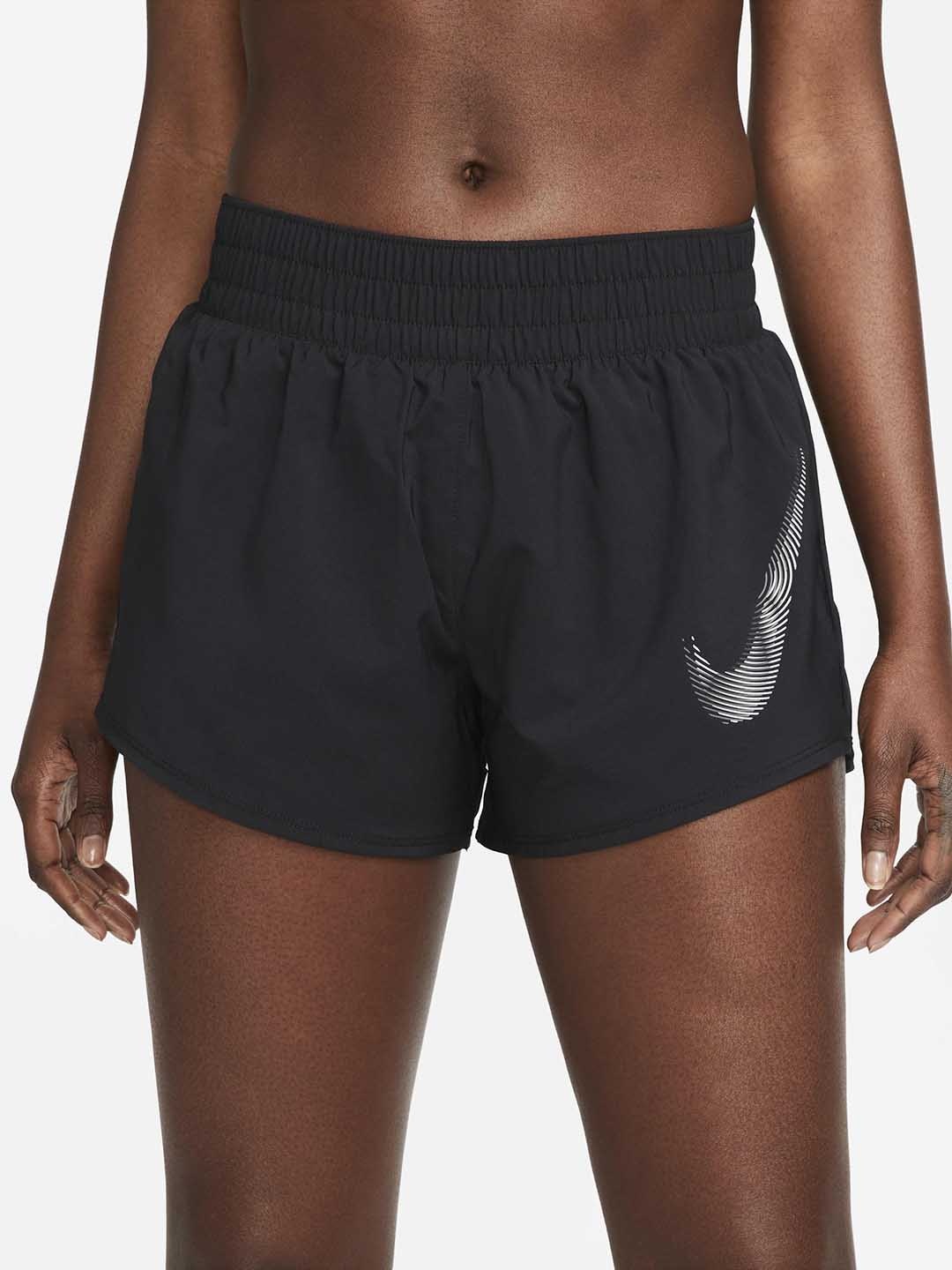 

Nike Women Dry-Fit One Swoosh Mid-Rise Loose-Fit Brief-Lined Running Shorts, Black