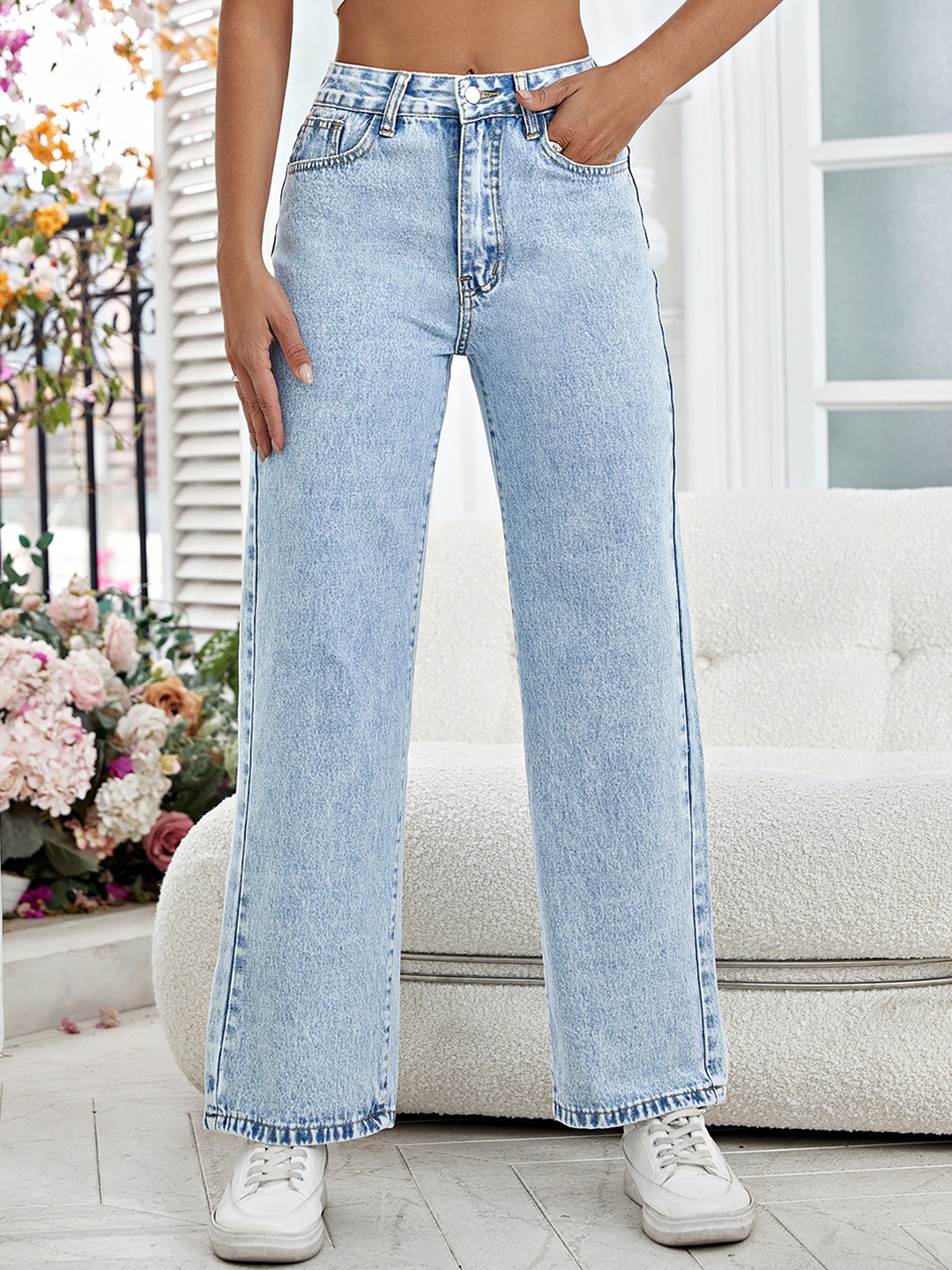 

LULU & SKY Women Heavy Fade Jeans, Blue