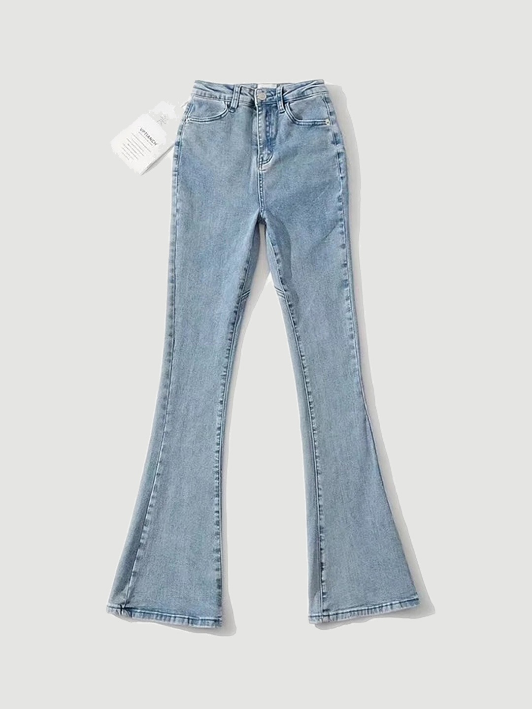 

LULU & SKY Women Bootcut High-Rise Clean Look Heavy Fade Stretchable Jeans, Blue