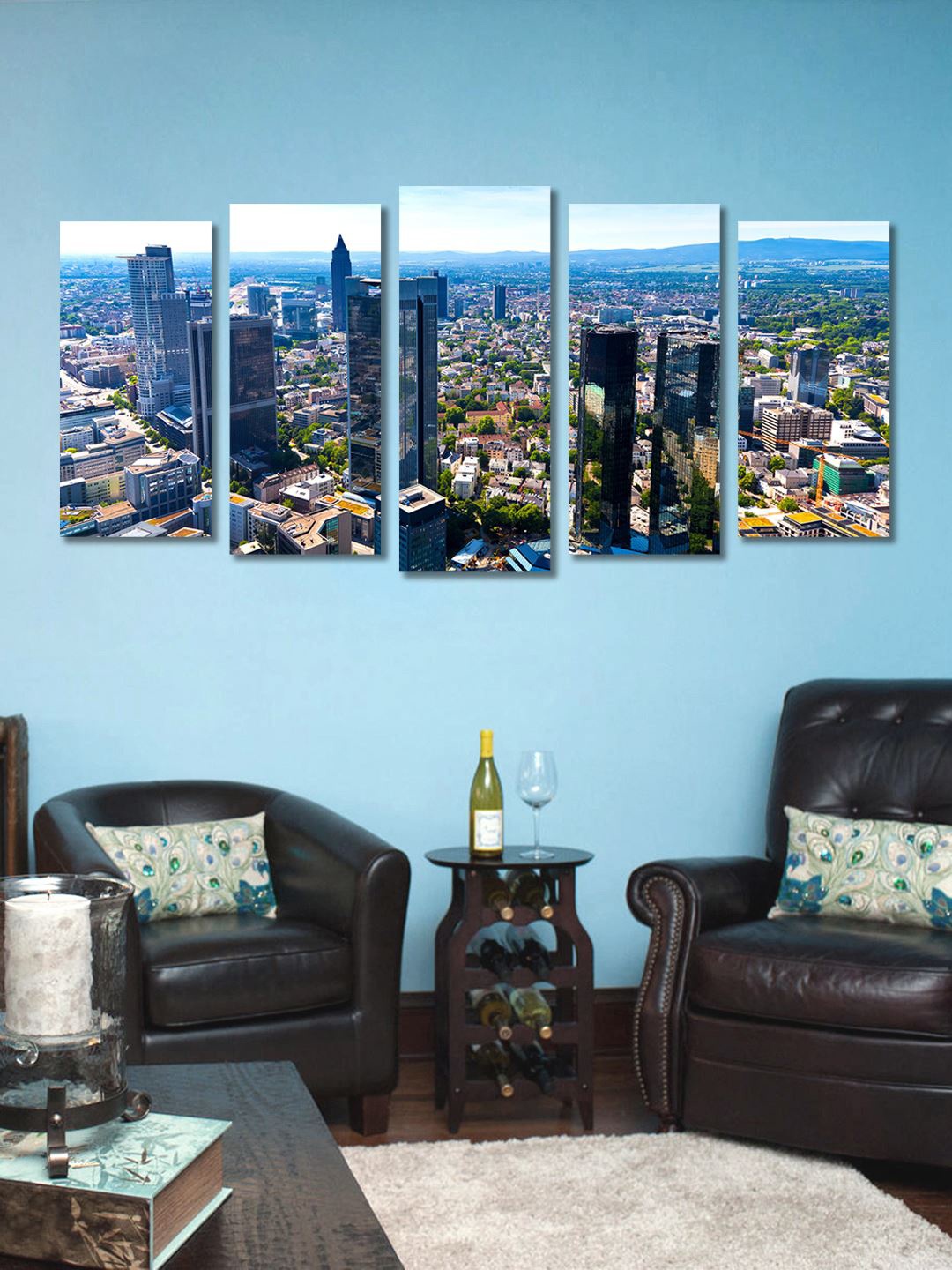 

999Store Multicoloured Set of 5 Wall Art, Multi