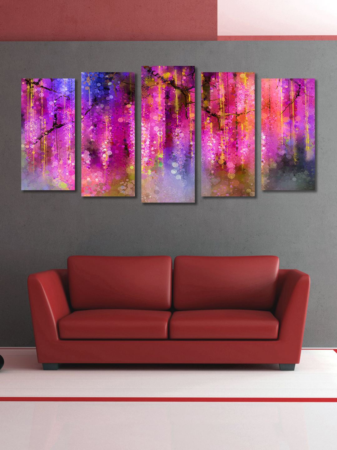 

999Store Multi Color Set of 5 Wall Art