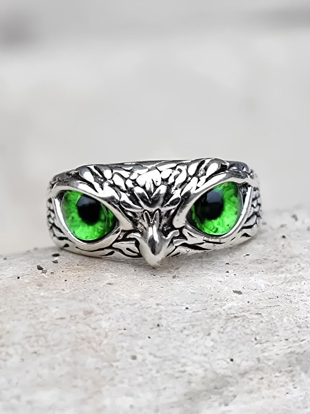 

KARISHMA KREATIONS Owl Eye Shaped Finger Ring, Silver