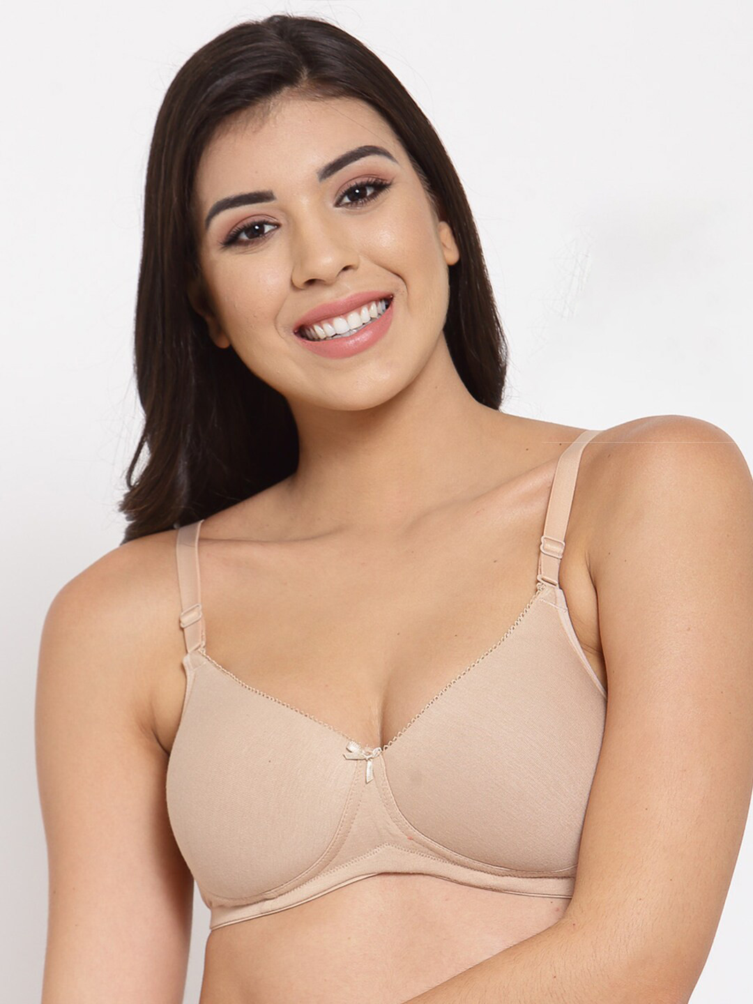 

Inner Sense Lightly Padded Anti-Microbial Anti-Odour T-Shirt Bra With Extender, Beige