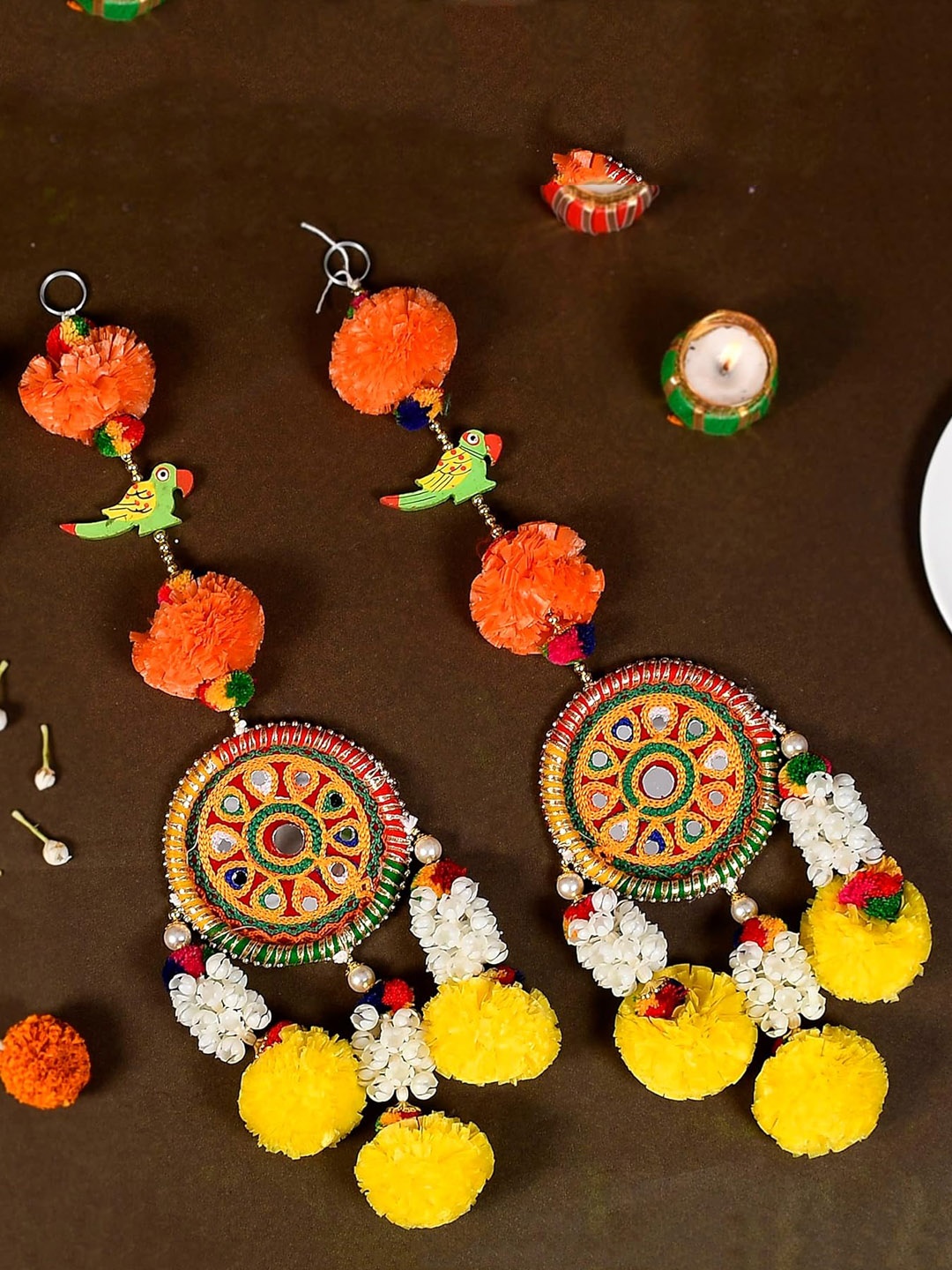 

Ascension Yellow 2 Pieces Subh Labh Door Toran, Orange