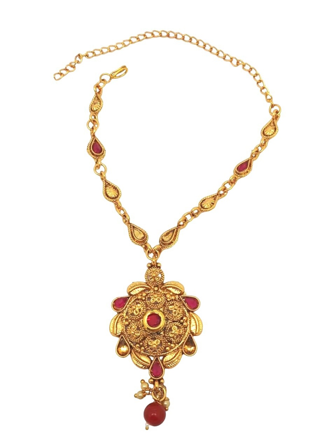 

FEMMIBELLA Women Artificial Beads Gold-Plated Link Bracelet