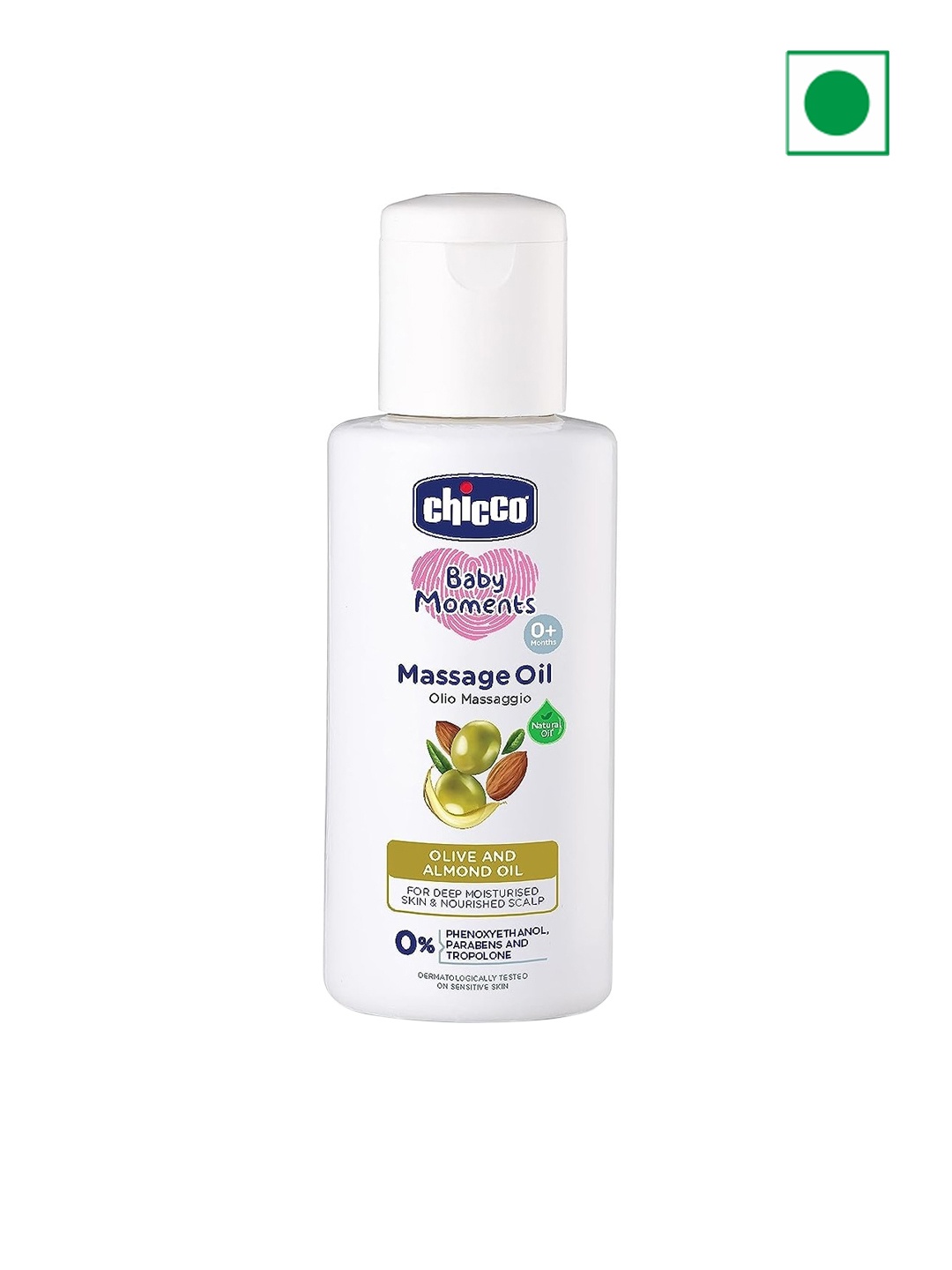 

Chicco Baby Moments Moisturizing Massage Oil With Natural Ingredients - 100ml, Transparent