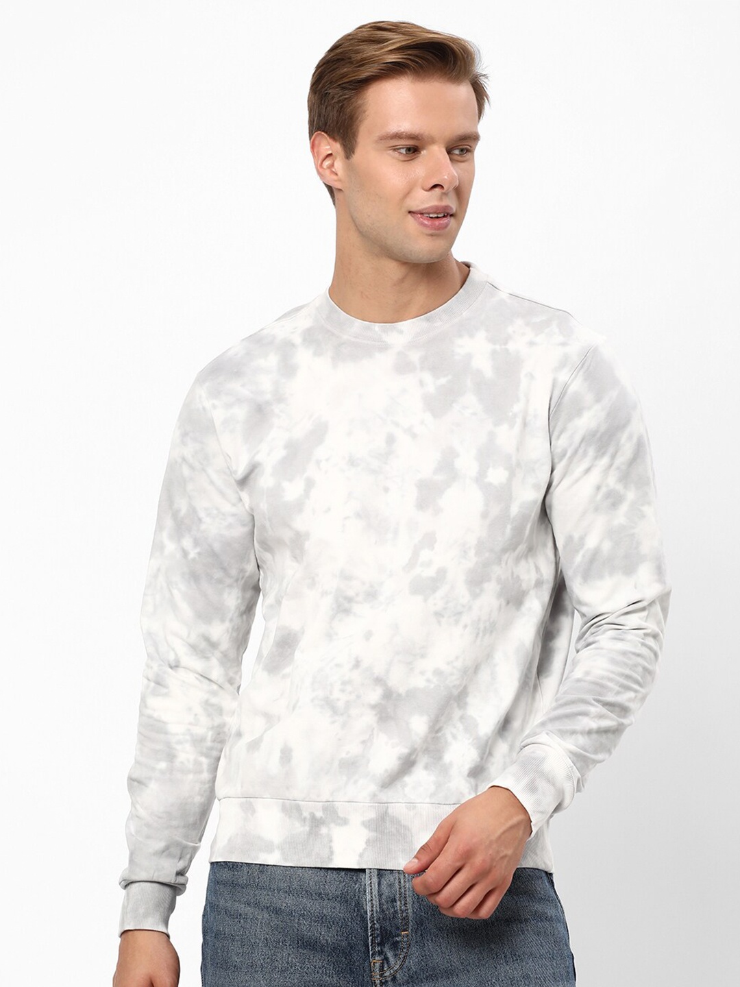 

R&B Abstract Printed Cotton Pullover, Grey